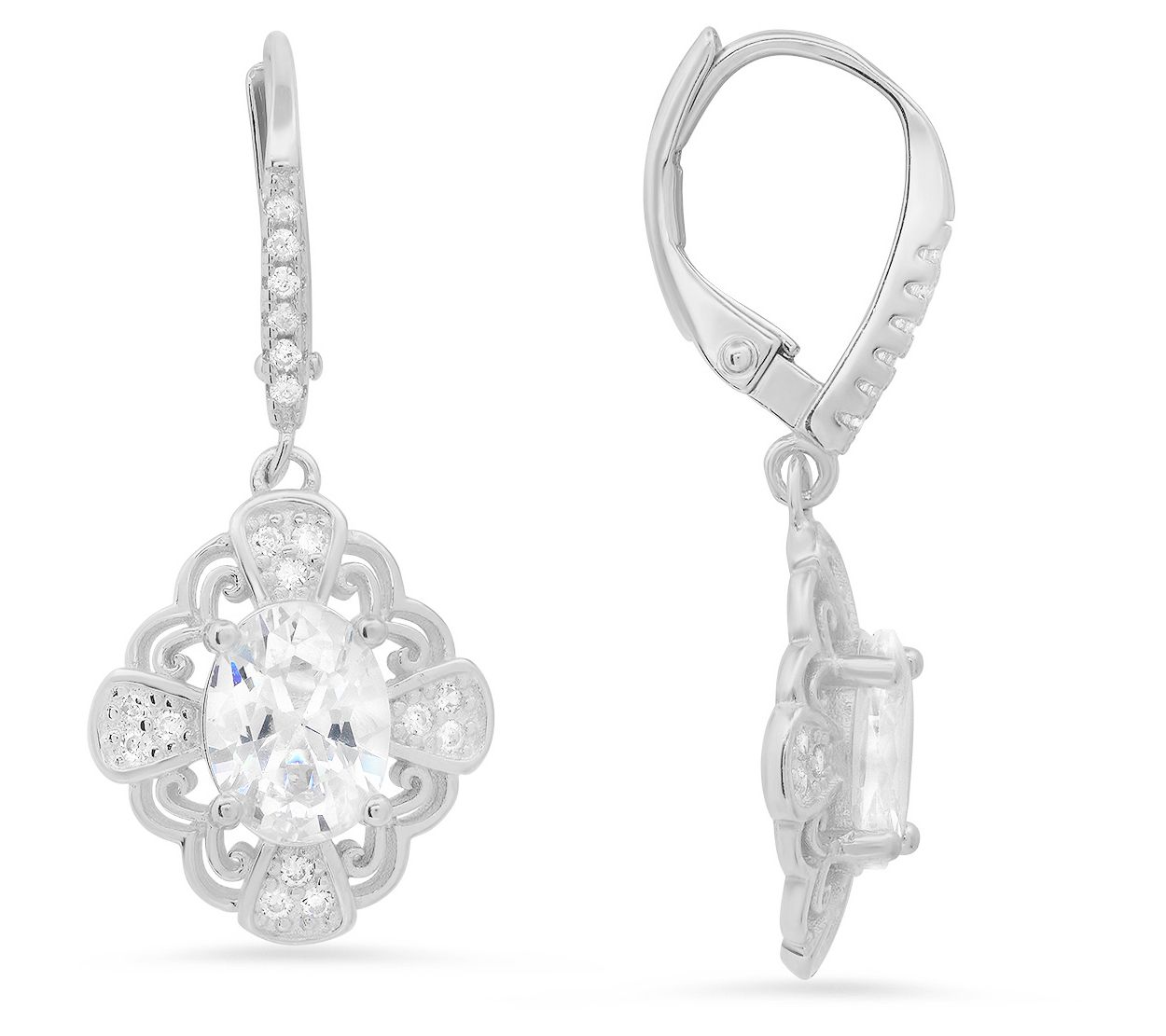 Sterling Silver Vintage Filigree Dangle Earrings