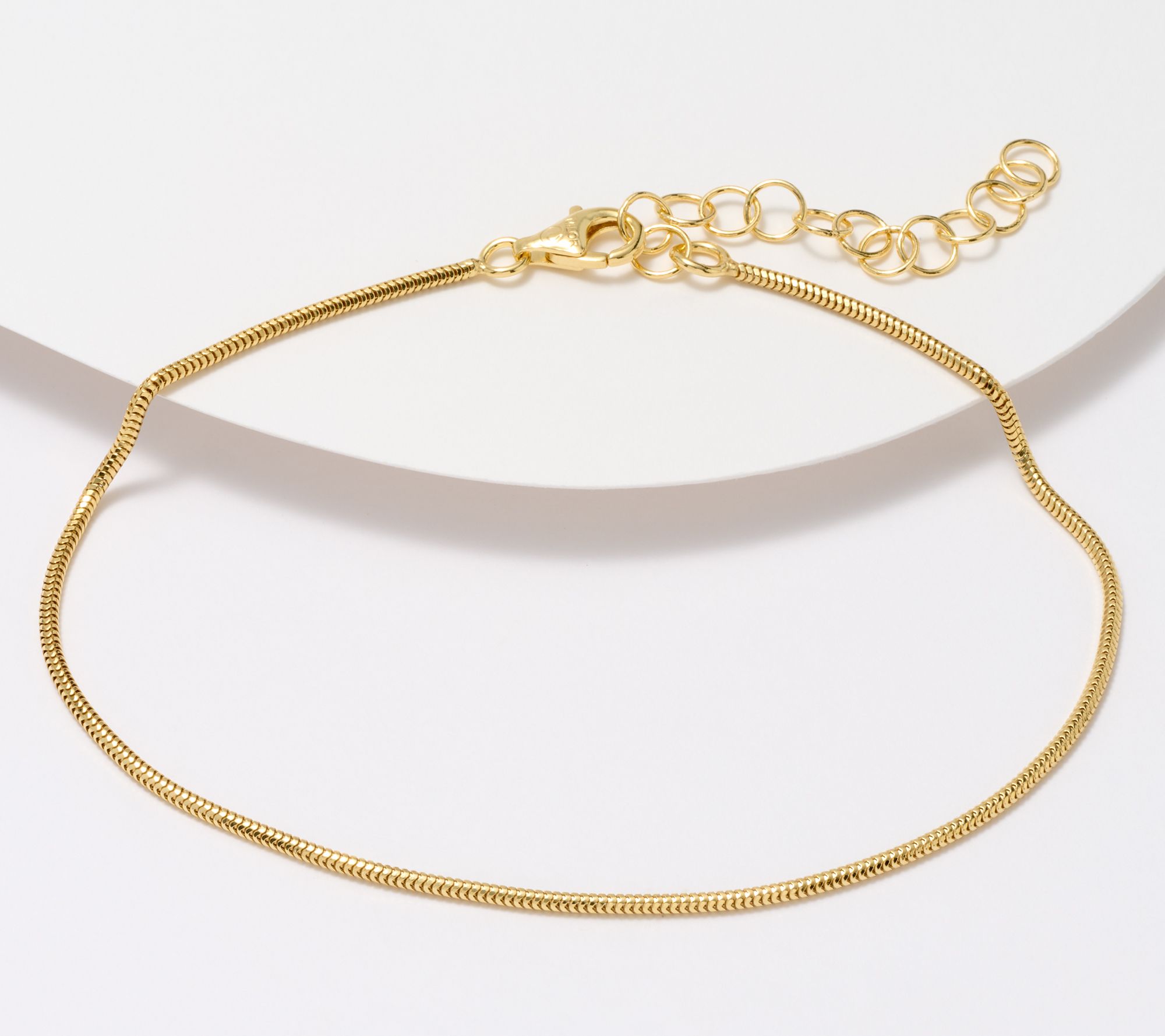 UltraFine 950 Silver Snake Chain 9"+2" Anklet, 3.0g