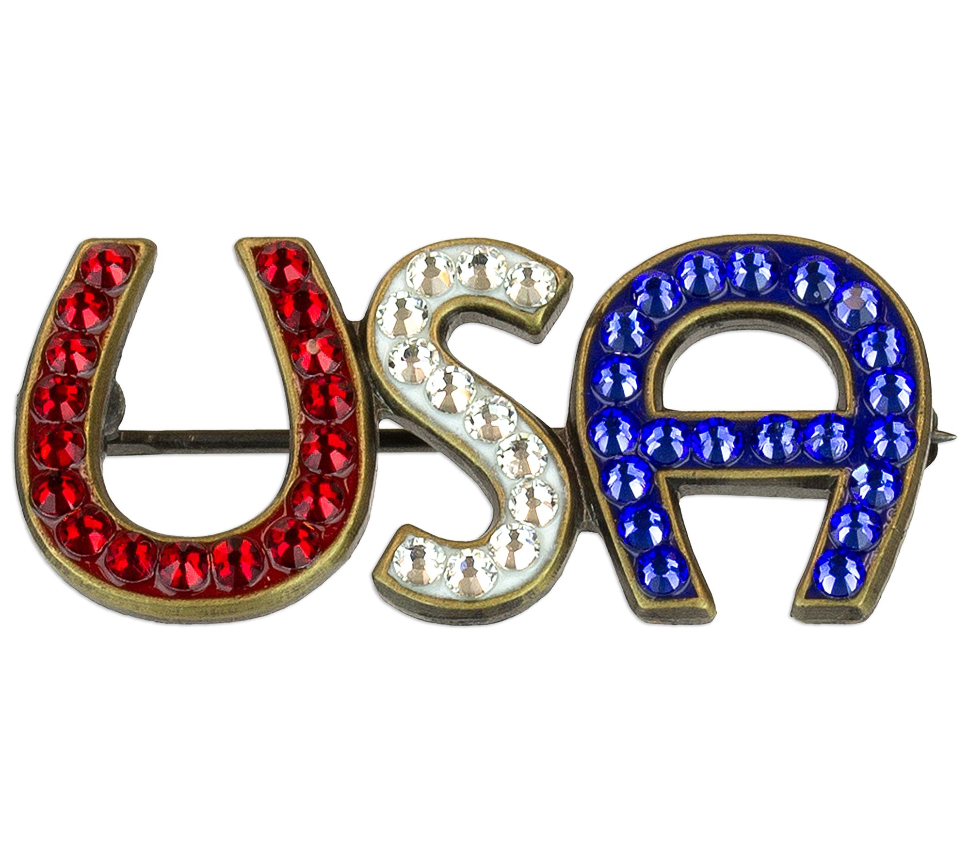 Anne Koplik Americana "USA" Crystal Pin