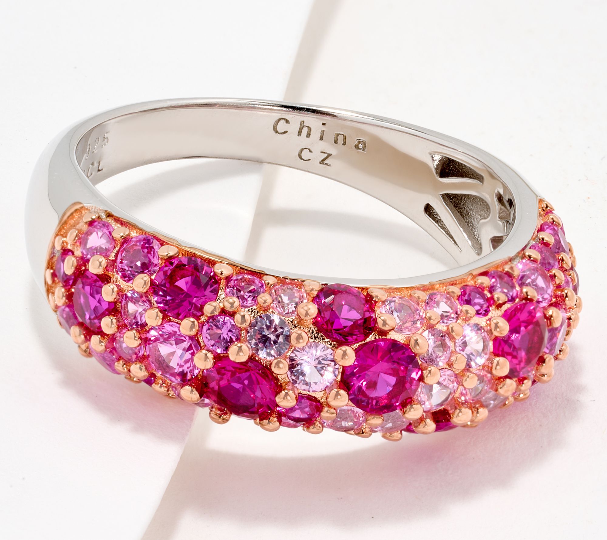 Diamonique x Jennifer Miller Pink Cobblestone Ring, Sterl
