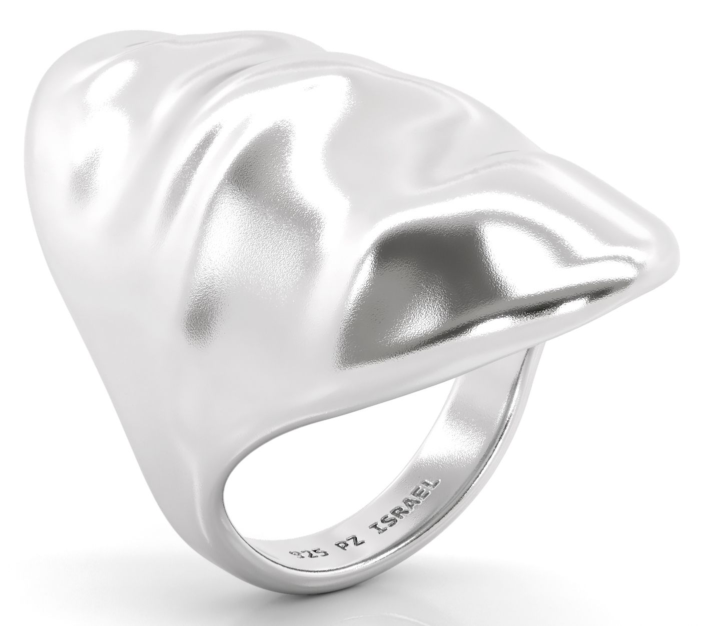 Or Paz Long Wavy Textured Statement Ring