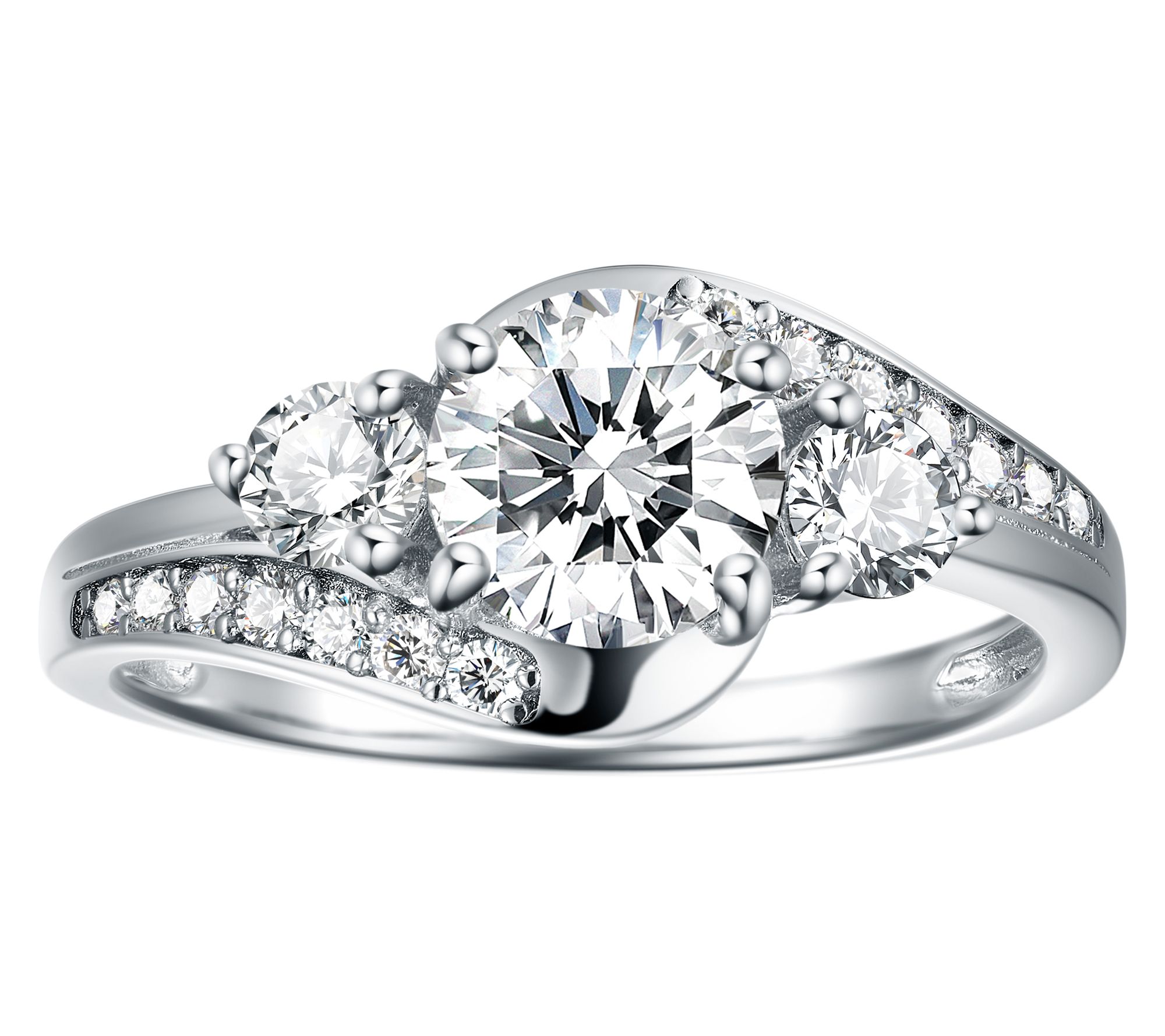 Moissanite Luxe 1.40 cttw Bypass Ring, SterlingSilver