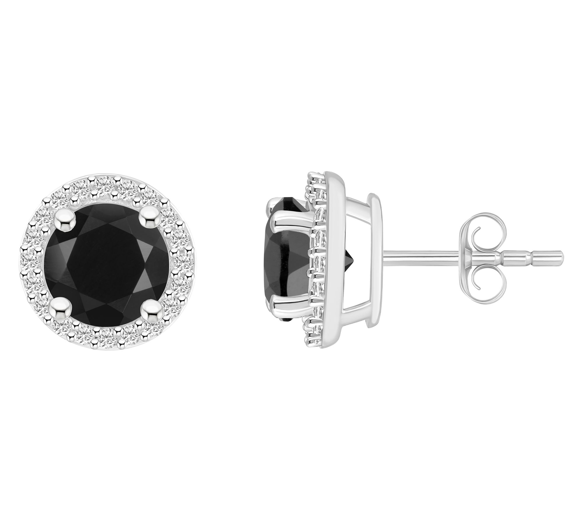 Affinity Gems Round Gemstone Halo Stud Earrings, 10K Gold
