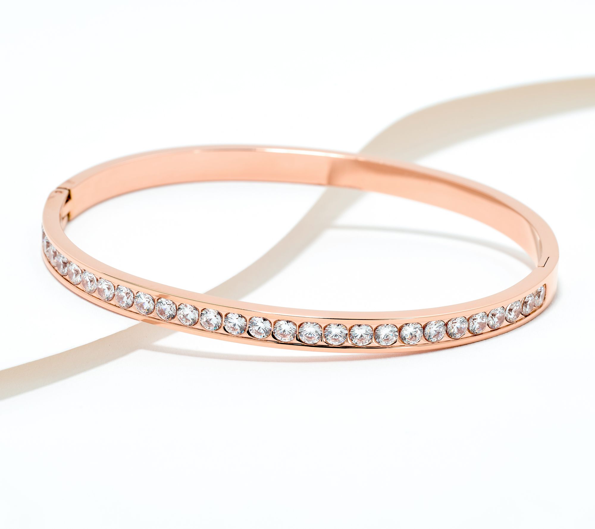 Steel by Diamonique Round Cut Pave Bangle