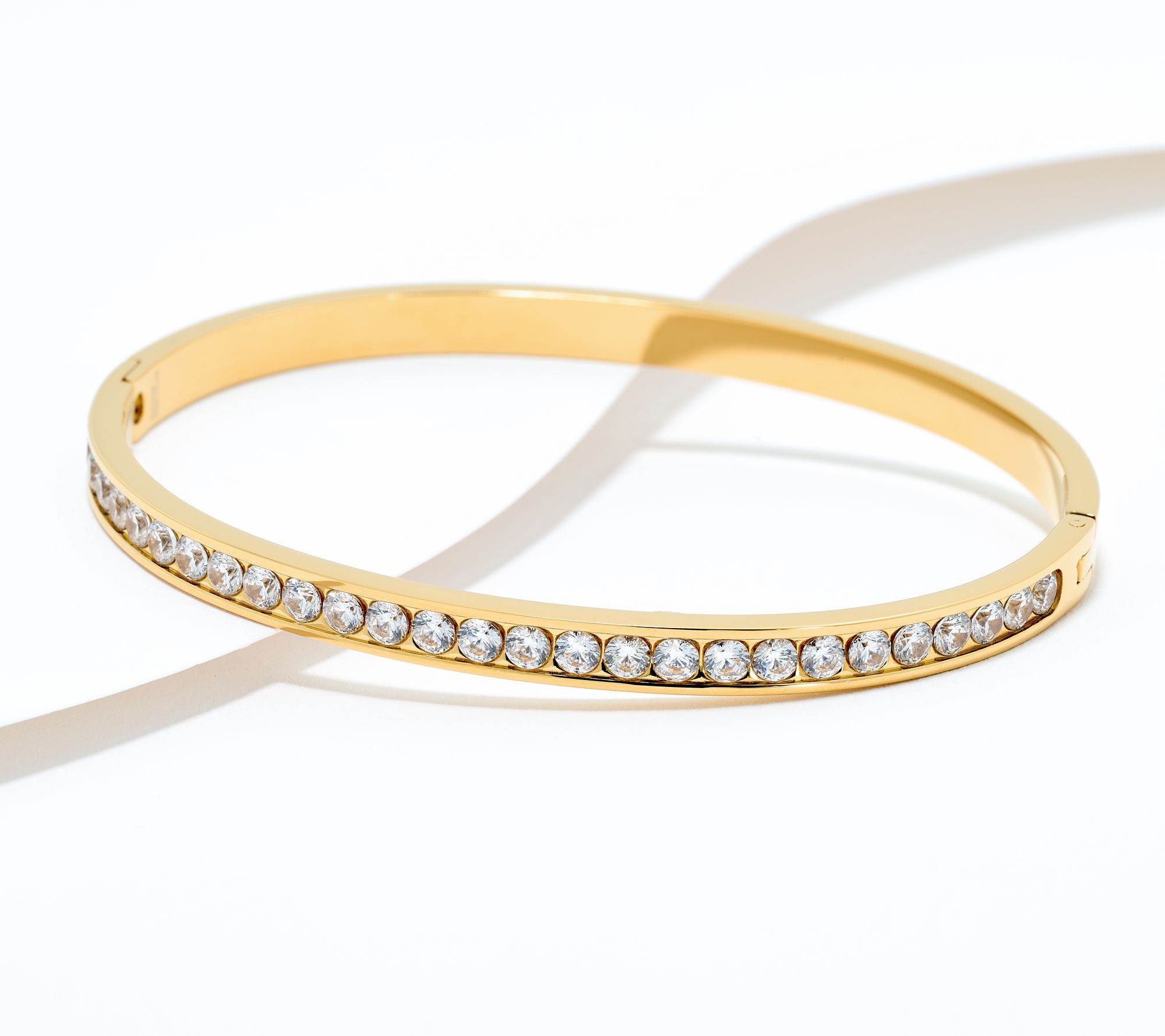 Steel by Diamonique Round Cut Pave Bangle