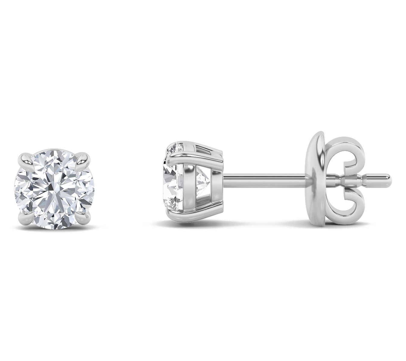 Fire Light 2.00 cttw Lab Grown Diamond Round Earrings, 14K