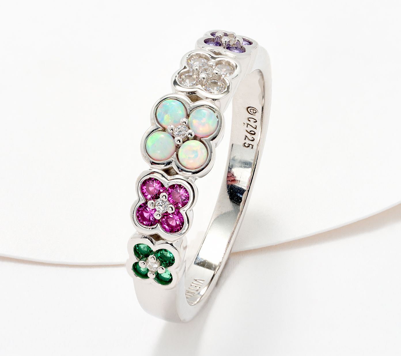 "As Is" Diamonique x Prince Dimitri Adore Acrostic Ring, Sterling