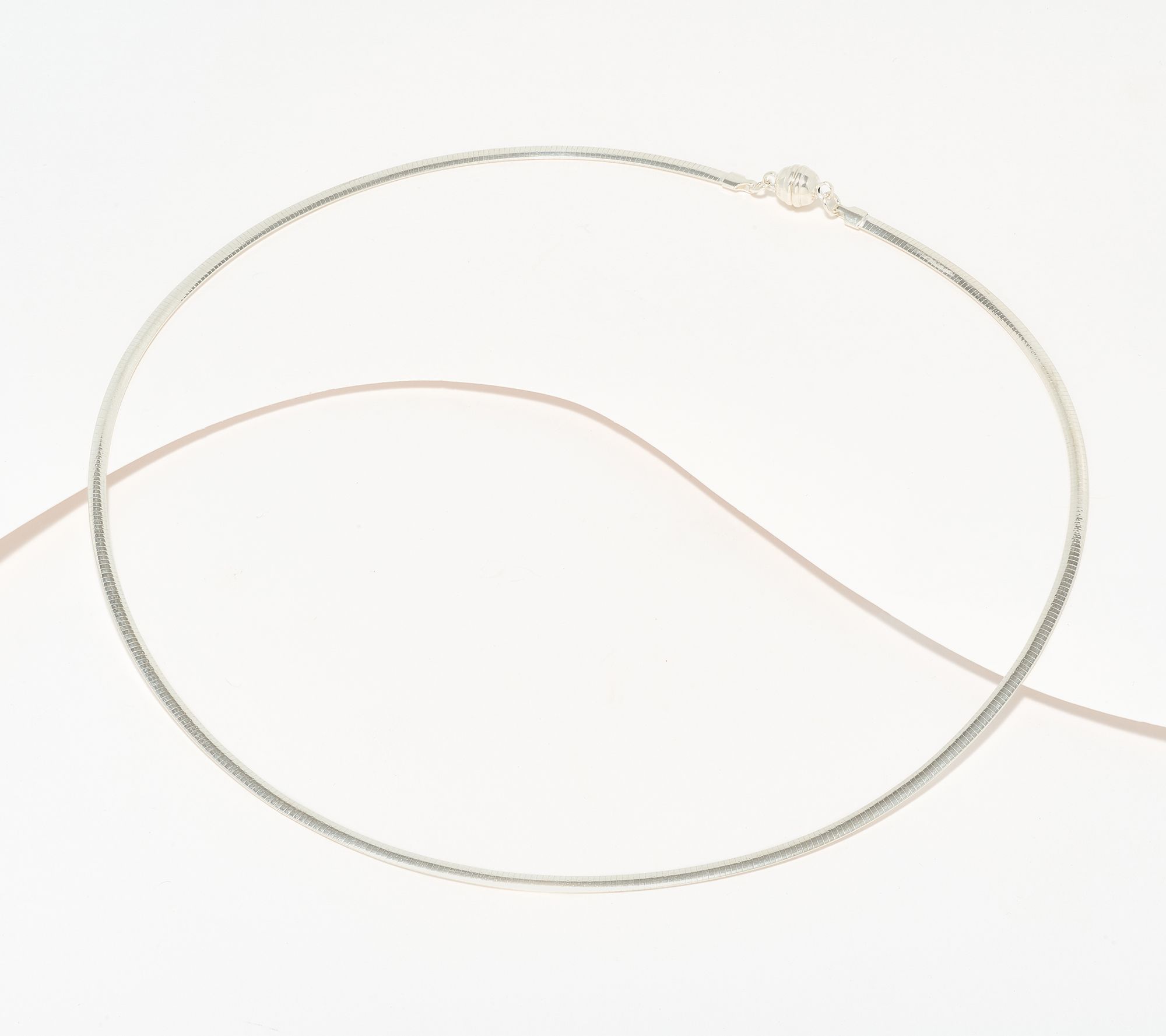 UltraFine 950 Silver Magnetic Closure Omega 20" Necklace