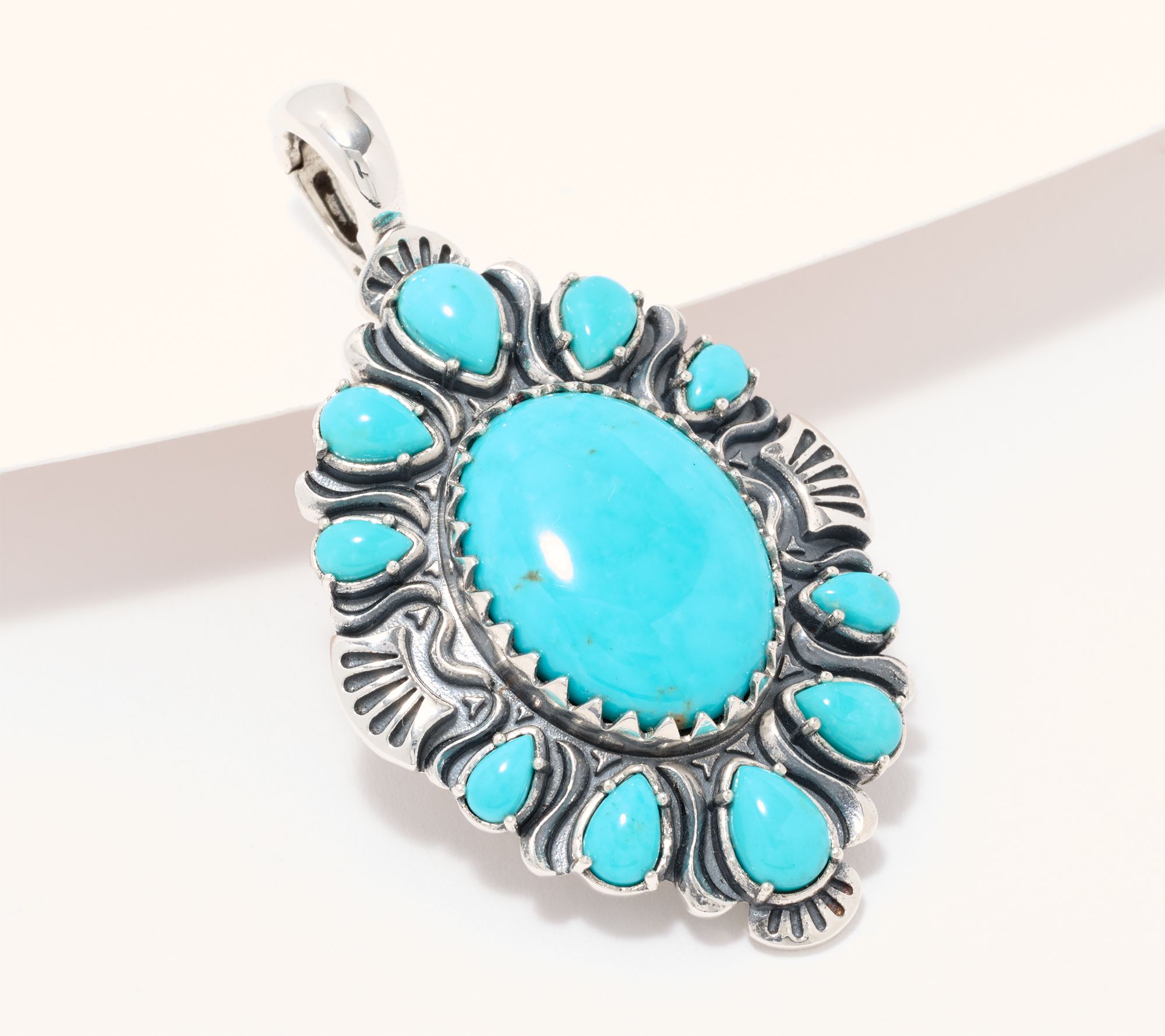 American West Sterling Oval & Pear Kingman Turquoise Enhancer