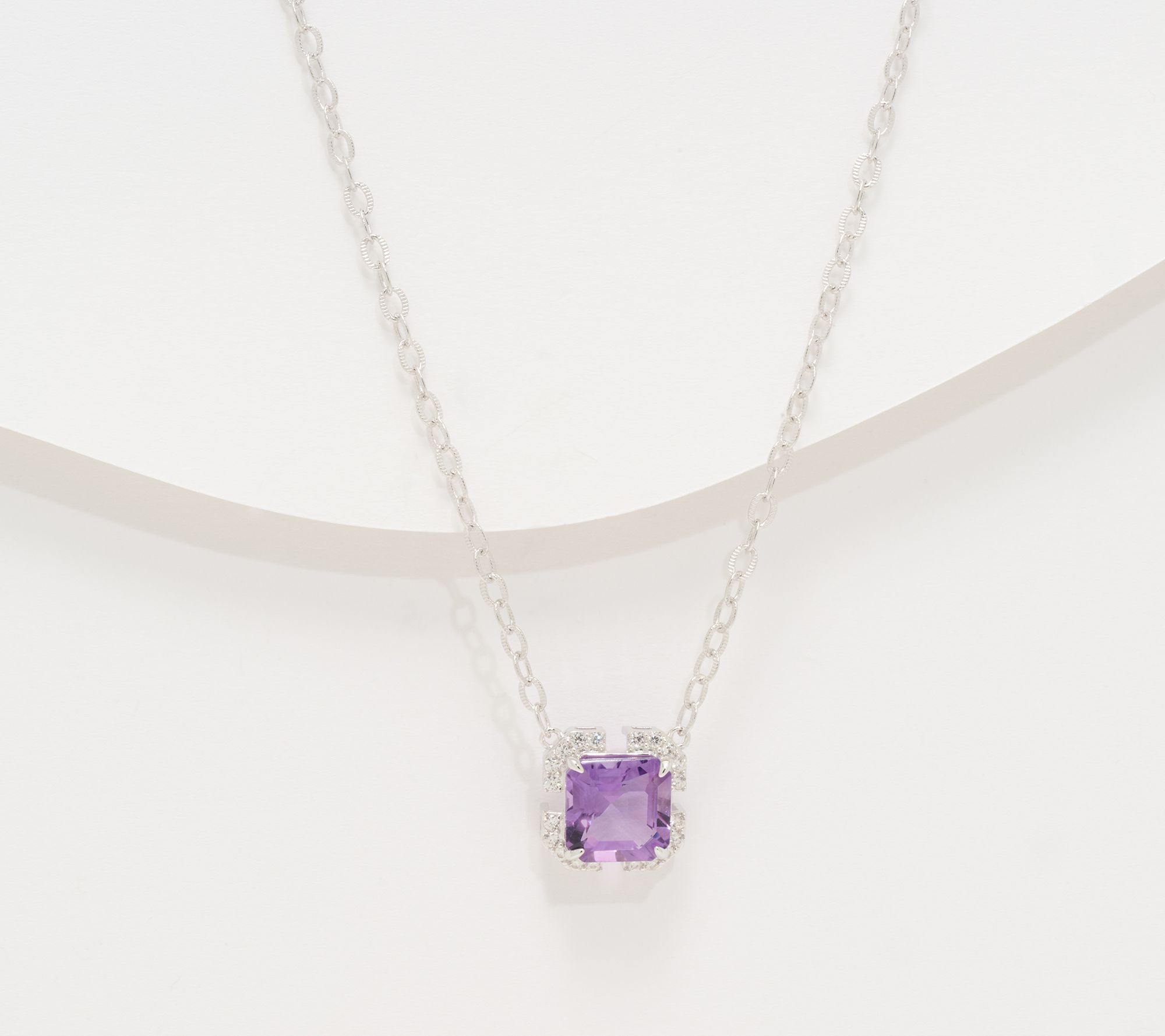 JEN by Jennifer Miller Asscher Cut Necklace, Sterling Silver