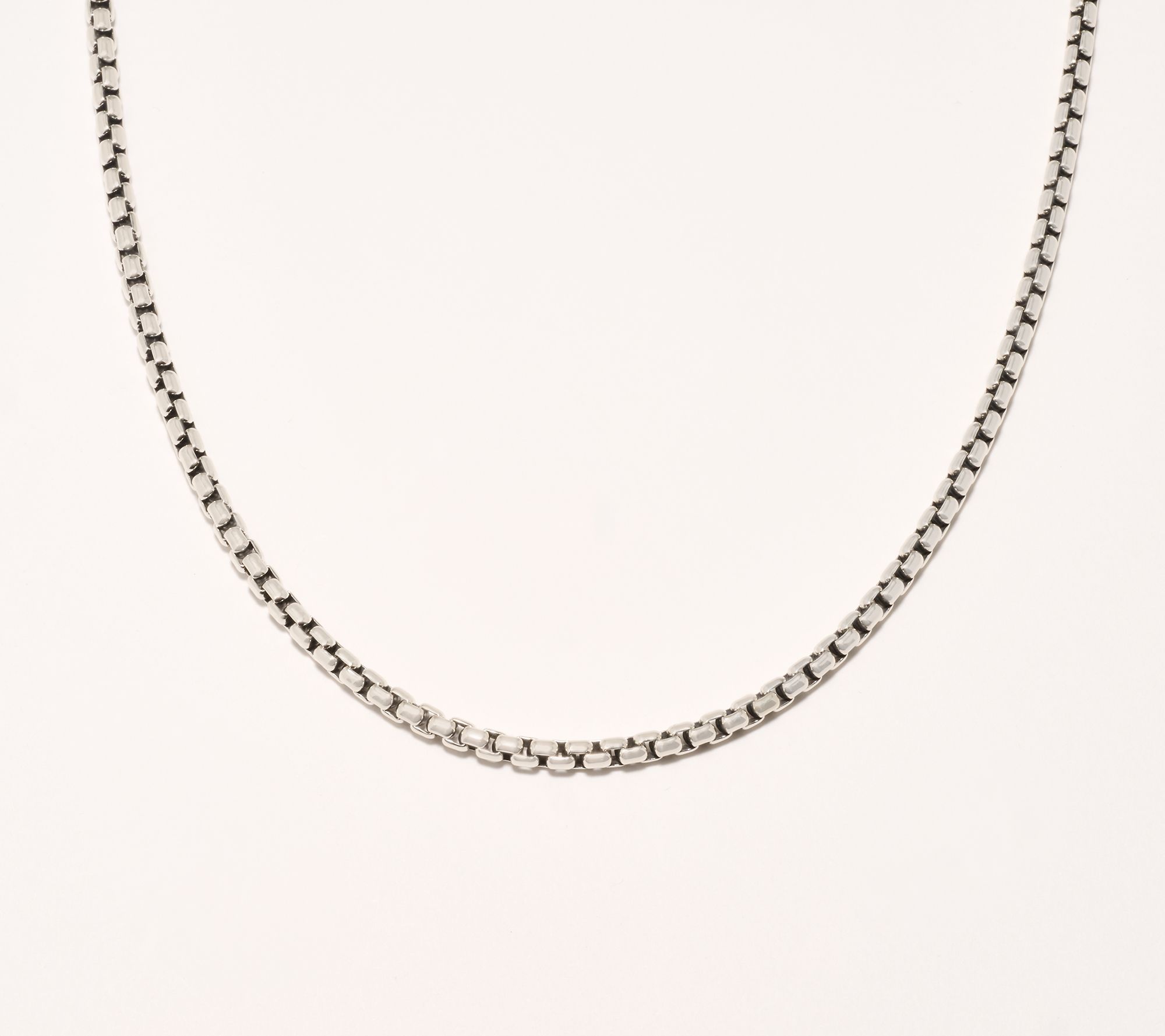 JAI Sterling Silver 3.7mm 72" Box Chain Necklace, 92.0g