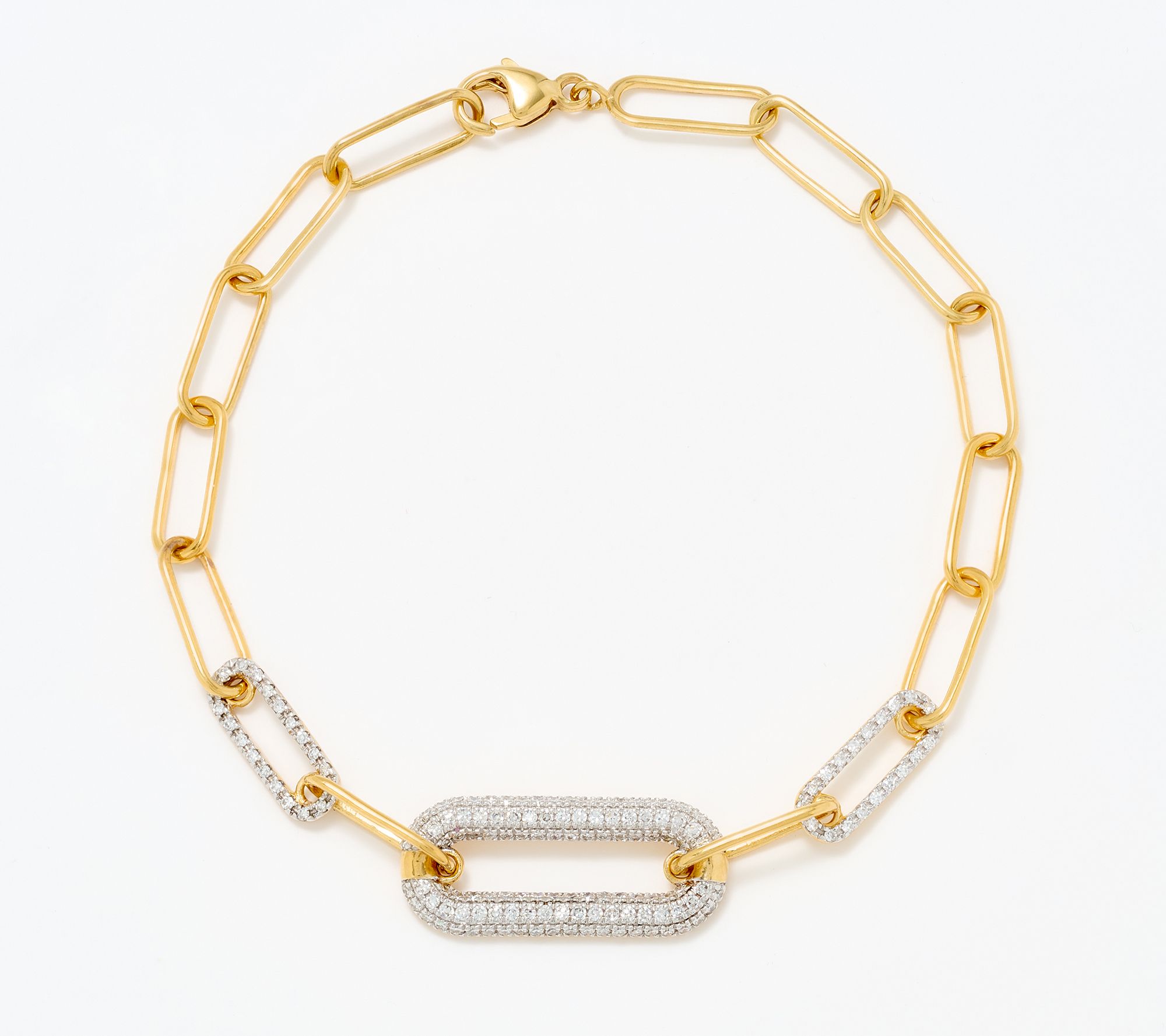 Affinity Diamonds .5 cttw Paperclip Chain Link Bracelet, Sterl