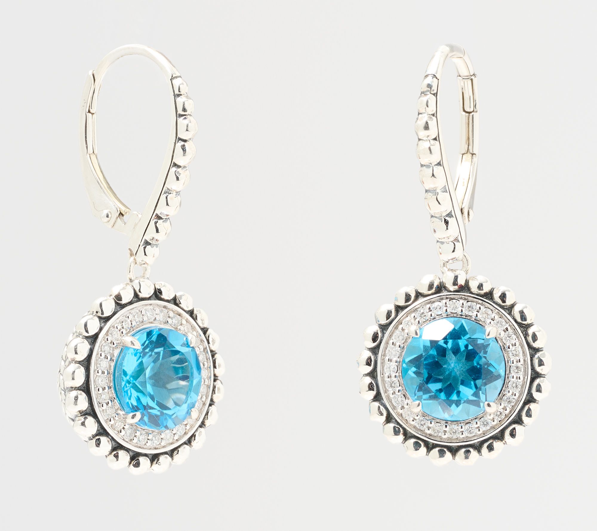 JAI Sterling Silver Gemstone & Diamond Shimmer Bead Earrings