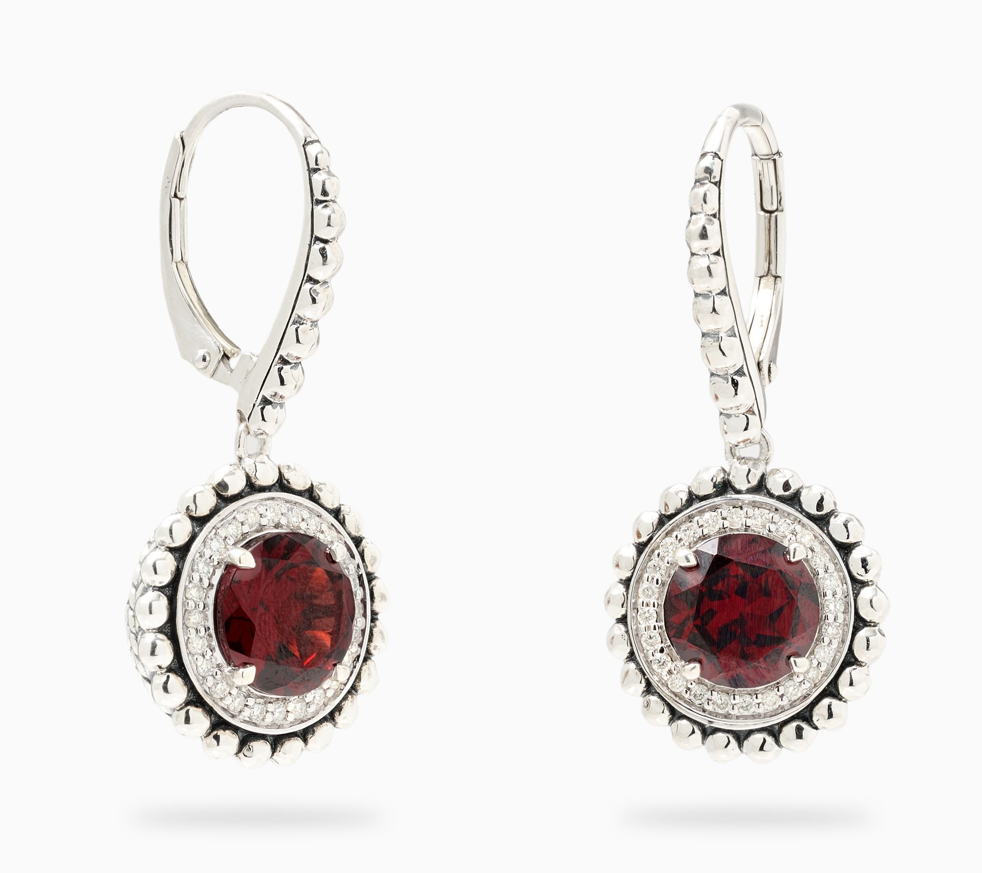 JAI Sterling Silver Gemstone & Diamond Shimmer Bead Earrings