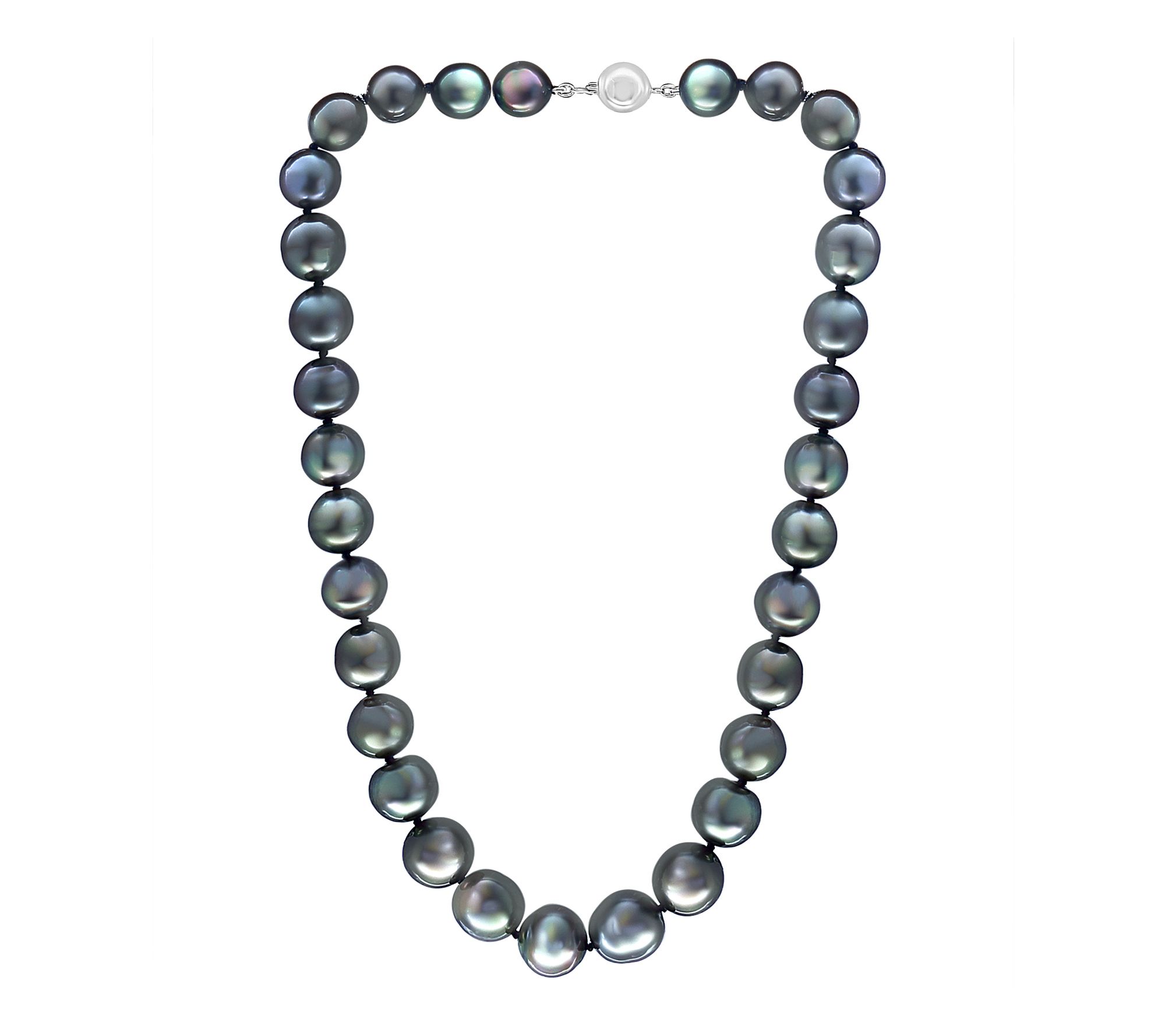 Effy Black Tahitian Pearl Necklace, Sterling Silver