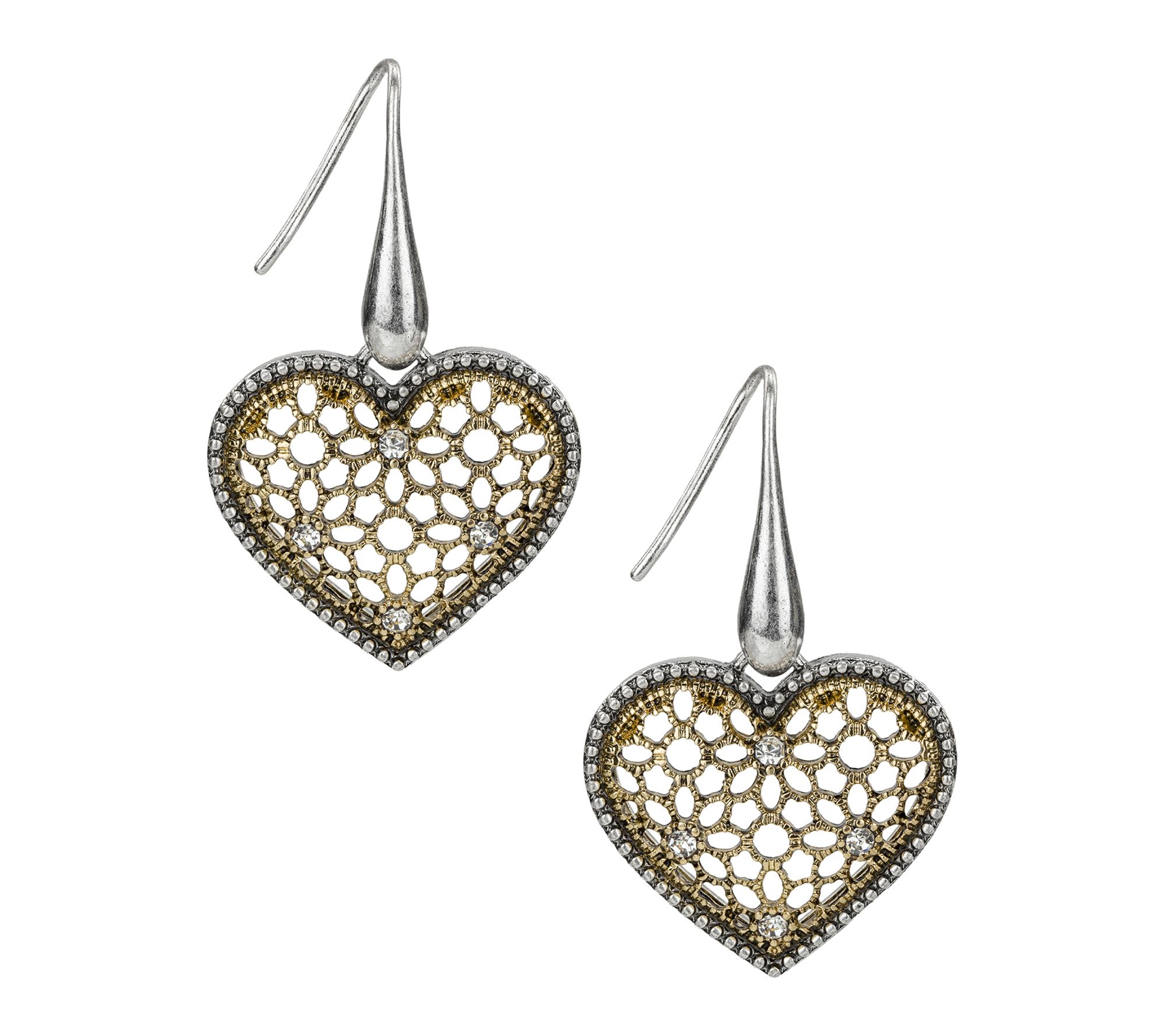 Patricia Nash Filigree Collection Heart Drop Earrings