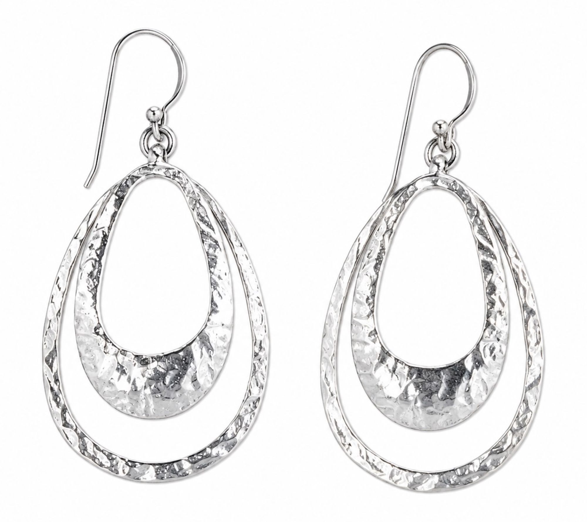 Or Paz Sterling Silver Organic Textured Long Dangle Earrings