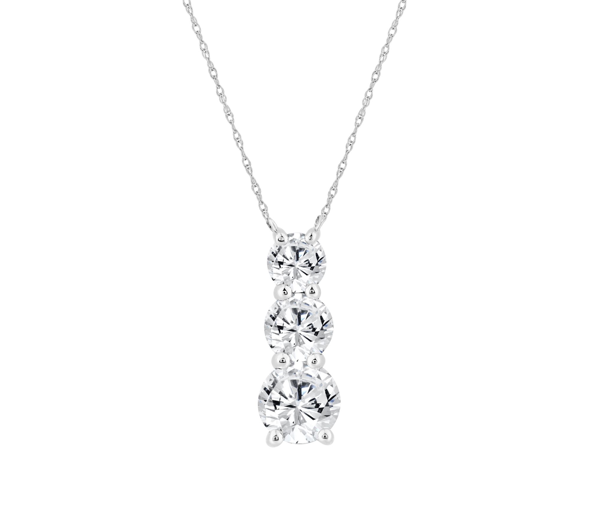 Fire Light 2.00 cttw Lab Grown Diamond Necklace, Sterling