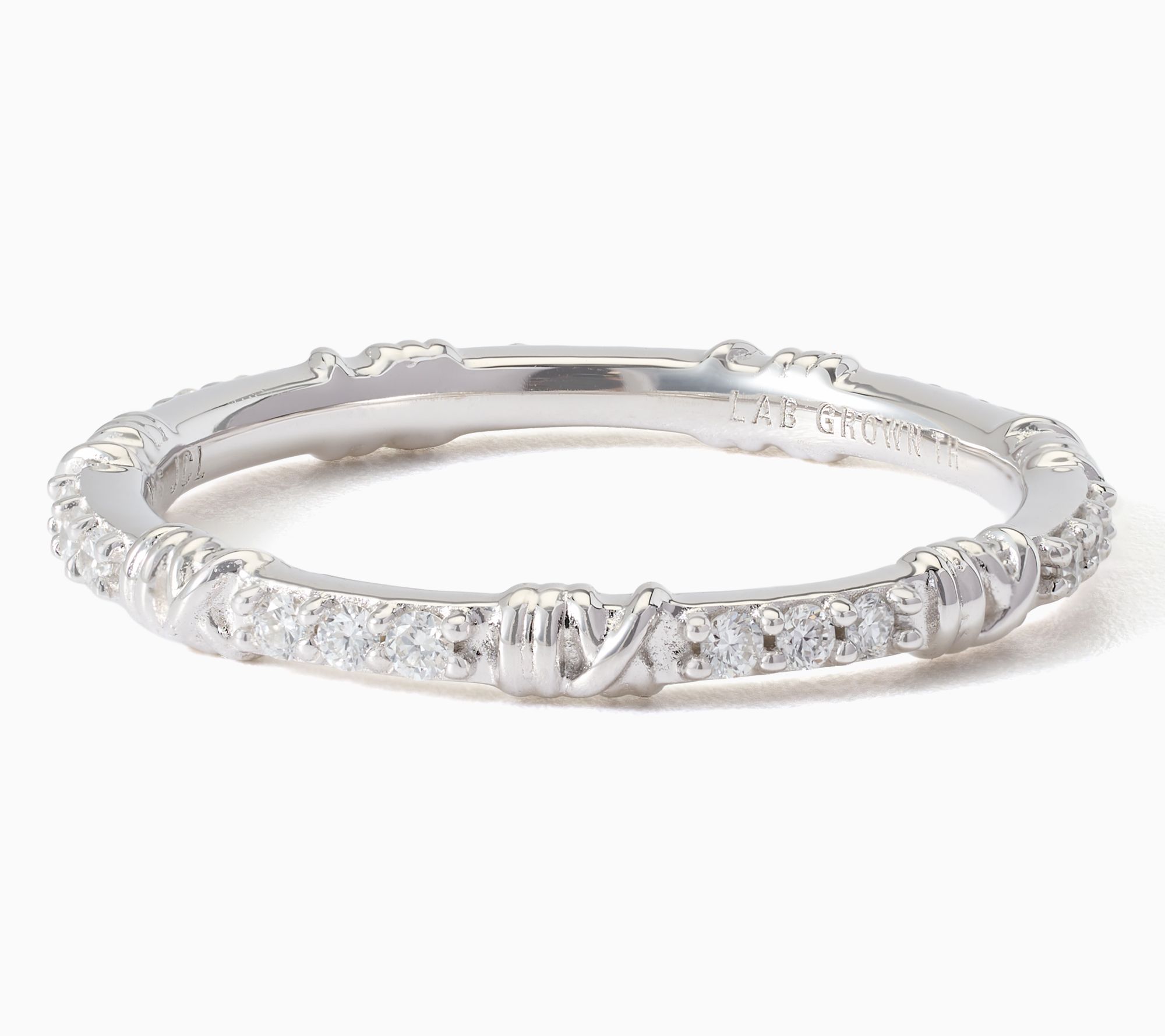 Fire Light Lab Grown Diamond 0.21cttw Twisted Rope Band Ring