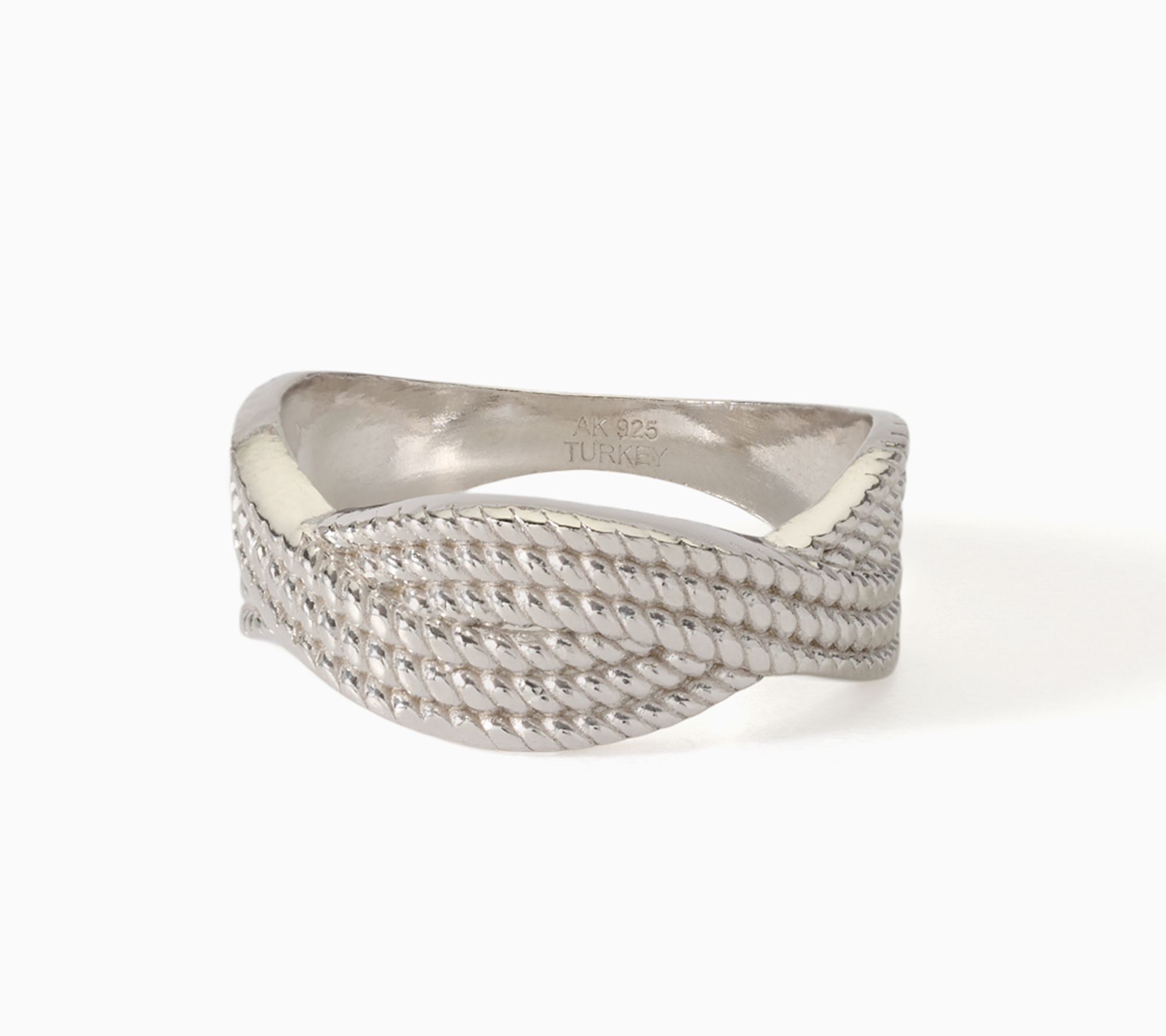 Silver Style Twisted Rope Texture Ring, Sterling