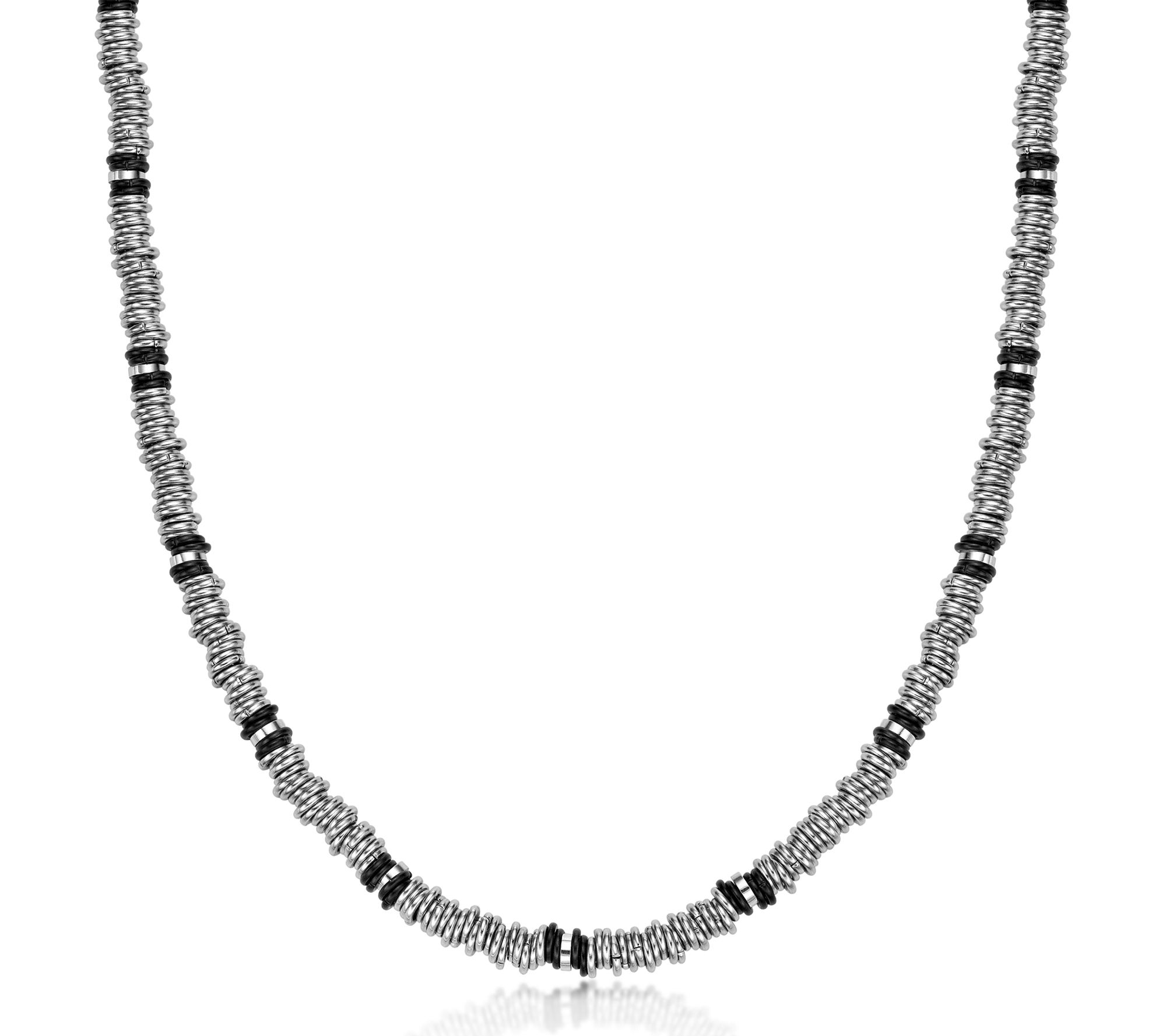 LYNX Men's Stainless Steel Black IP Chain Necklace w/ Extender