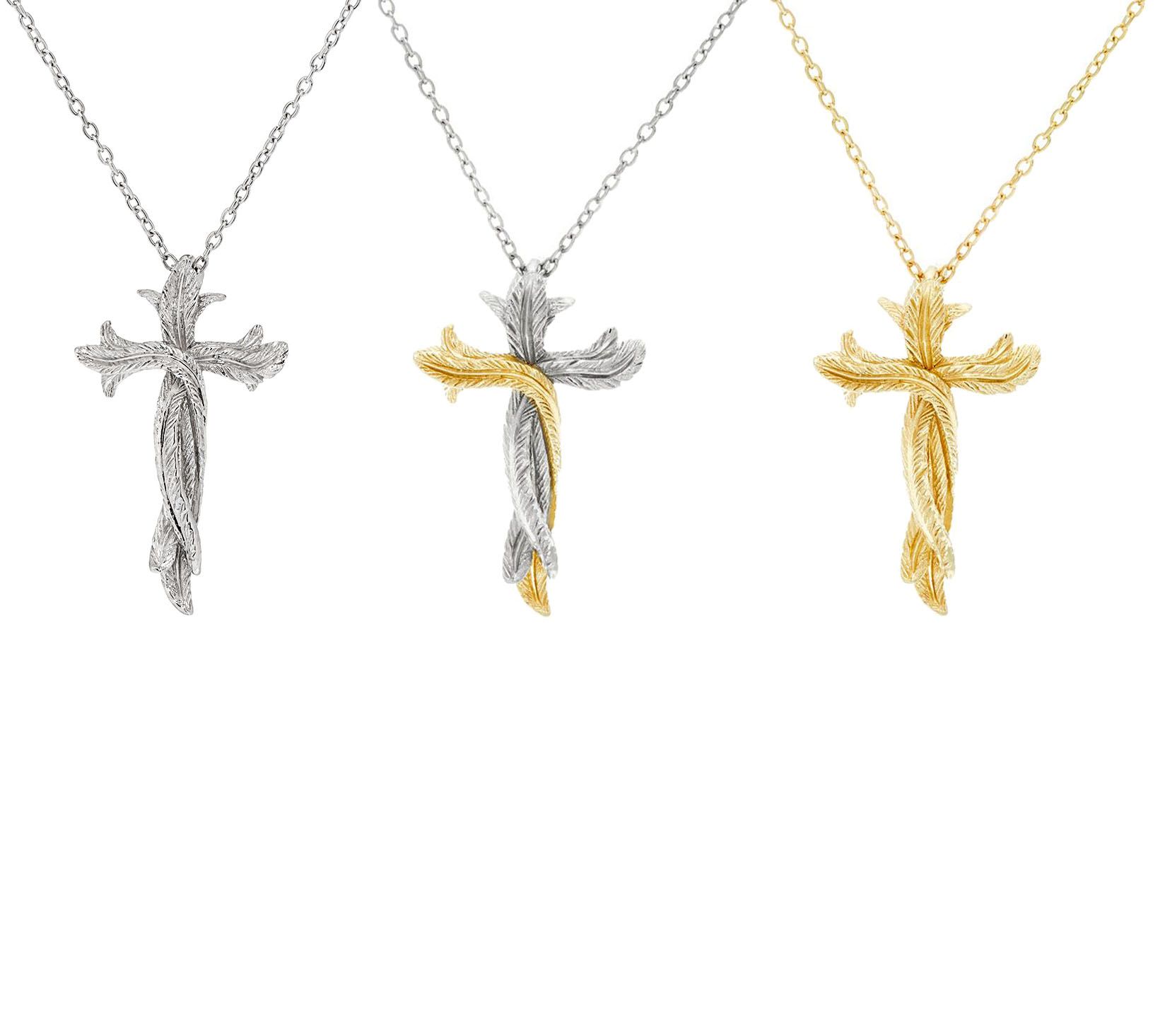 Scott Kay Sterling Silver or 14K Clad Cross Necklace