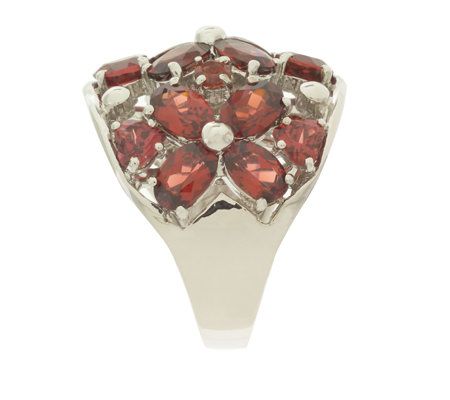 Ross-Simons Sterling 8.30 ct tw Garnet Flower Ring - QVC.com