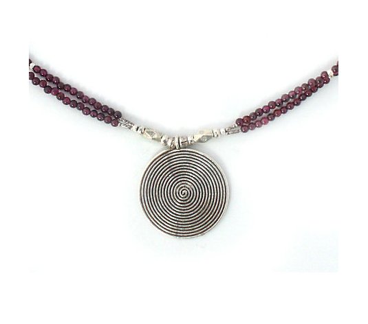 Novica Artisan-Crafted Sterling Garnet Necklace