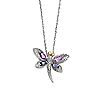 Sterling 18" Amethyst & Iolite Dragonfly Necklace