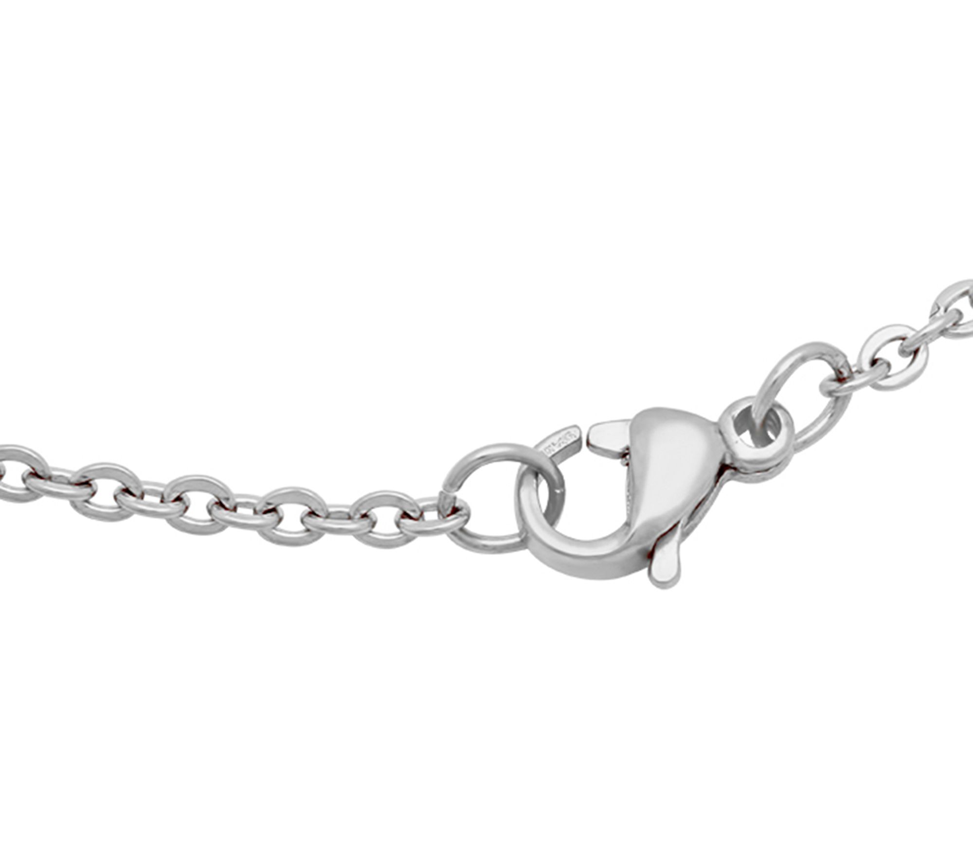 Stainless Steel Crystal Clover Pendant w/ Chain - QVC.com