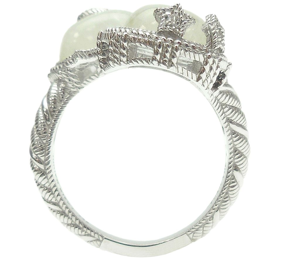 Judith Ripka Sterling Moonstone Bypass Ring - QVC.com