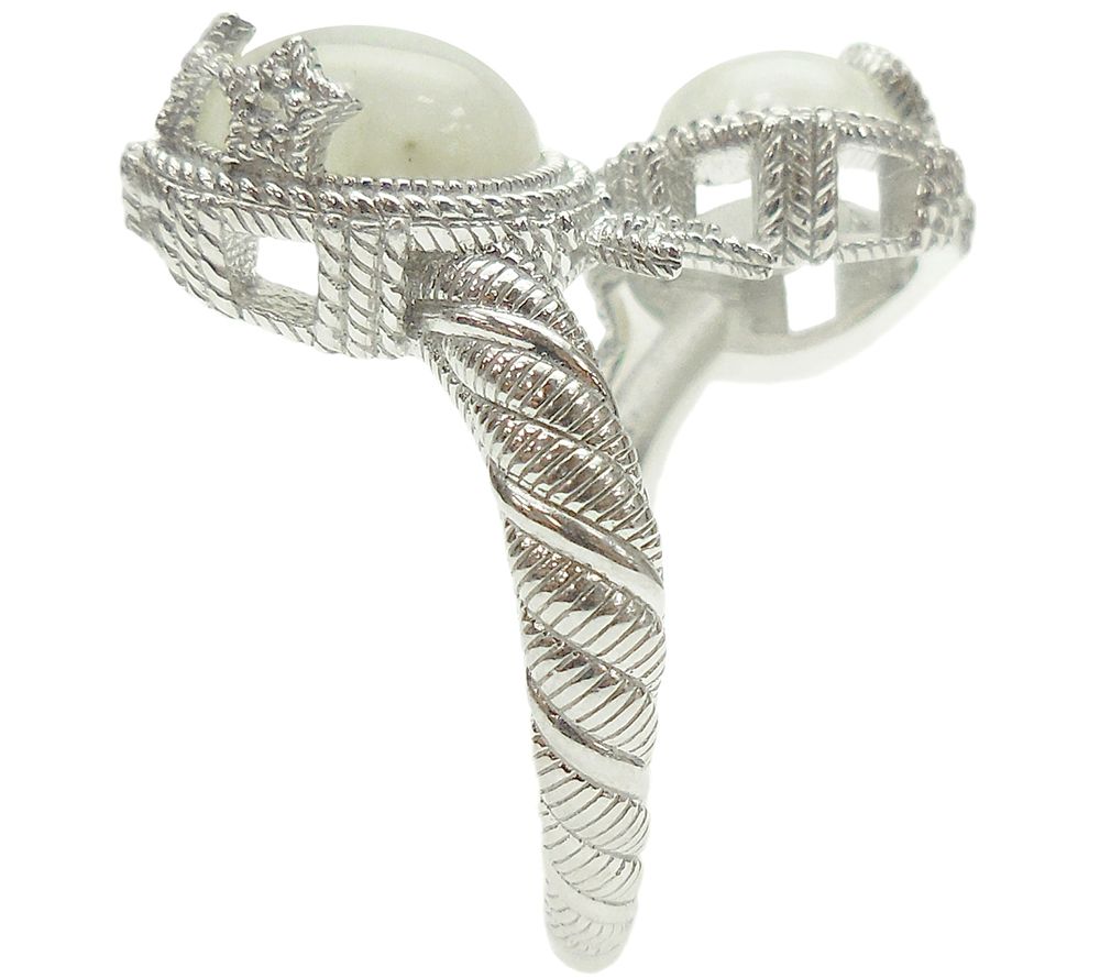 Judith Ripka Sterling Moonstone Bypass Ring - QVC.com