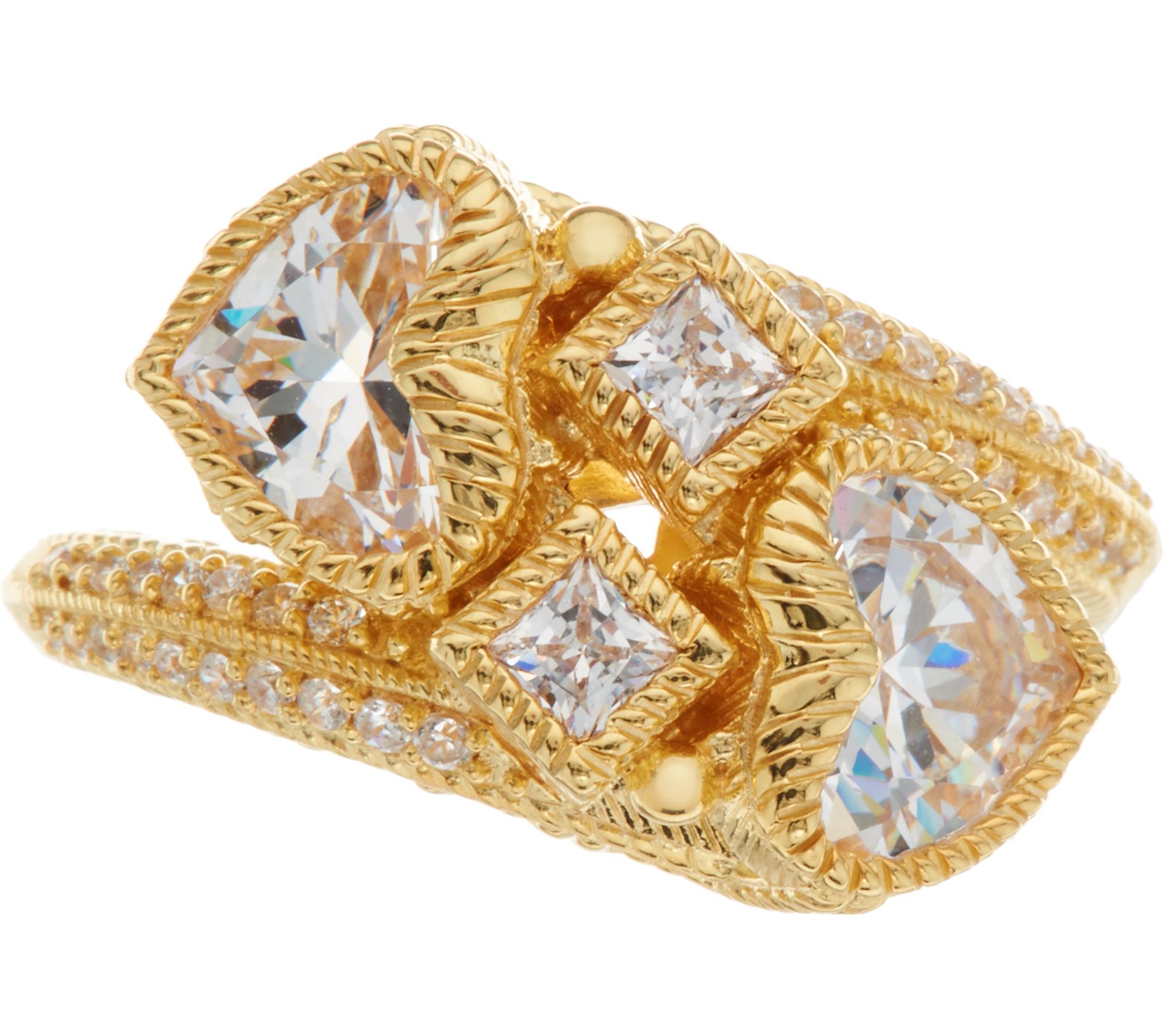 Judith Ripka Sterling or 14K Clad 3.60 cttw Diamonique Heart Ring - QVC.com