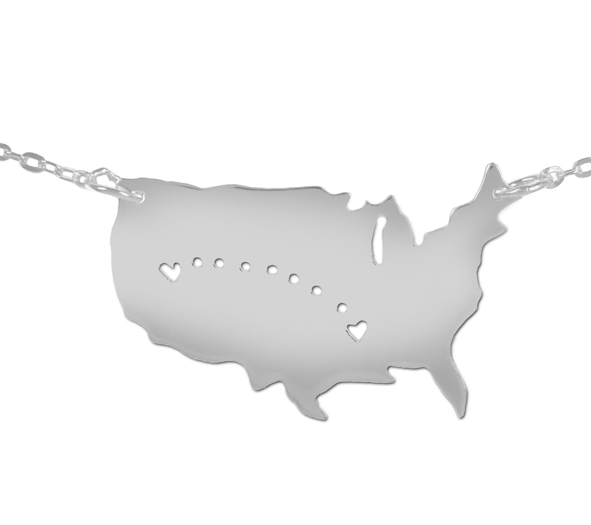 Sterling Silver Personalized Long Distance Necklace