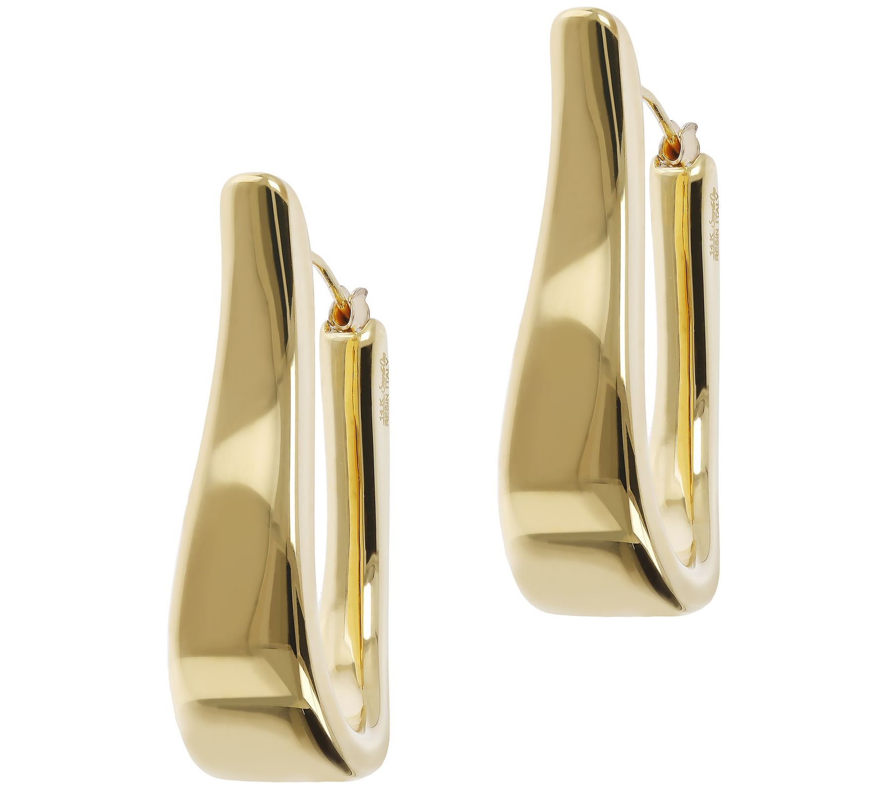 BellaOro Polished Fancy Oval Hoop Earrings, 14 Gold