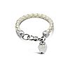 Ariva Sterling Silver Leather Cultured Pearl Bracelet