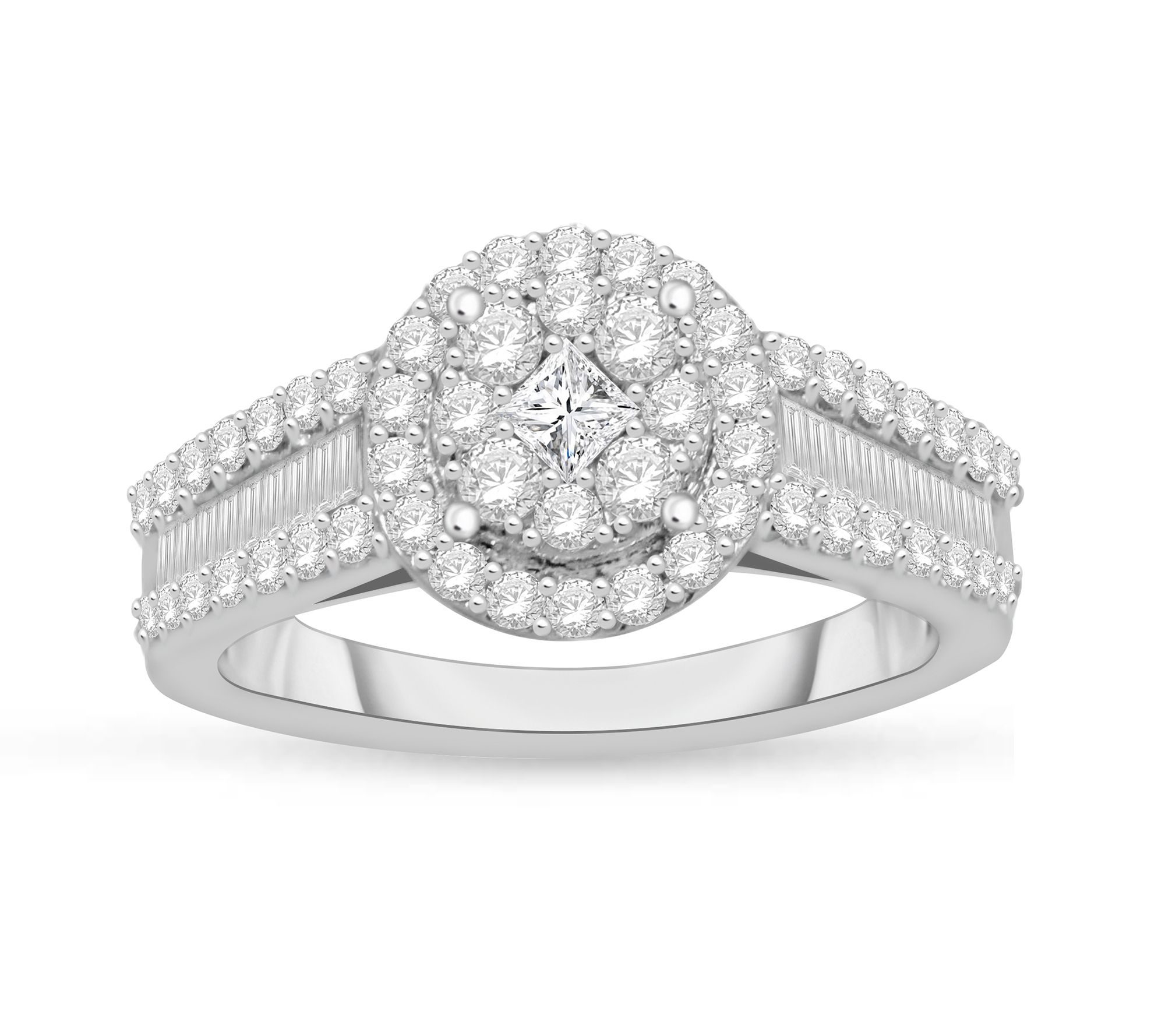 Affinty 1.00 cttw Diamond Halo Ring, 14K W hite Gold - QVC.com