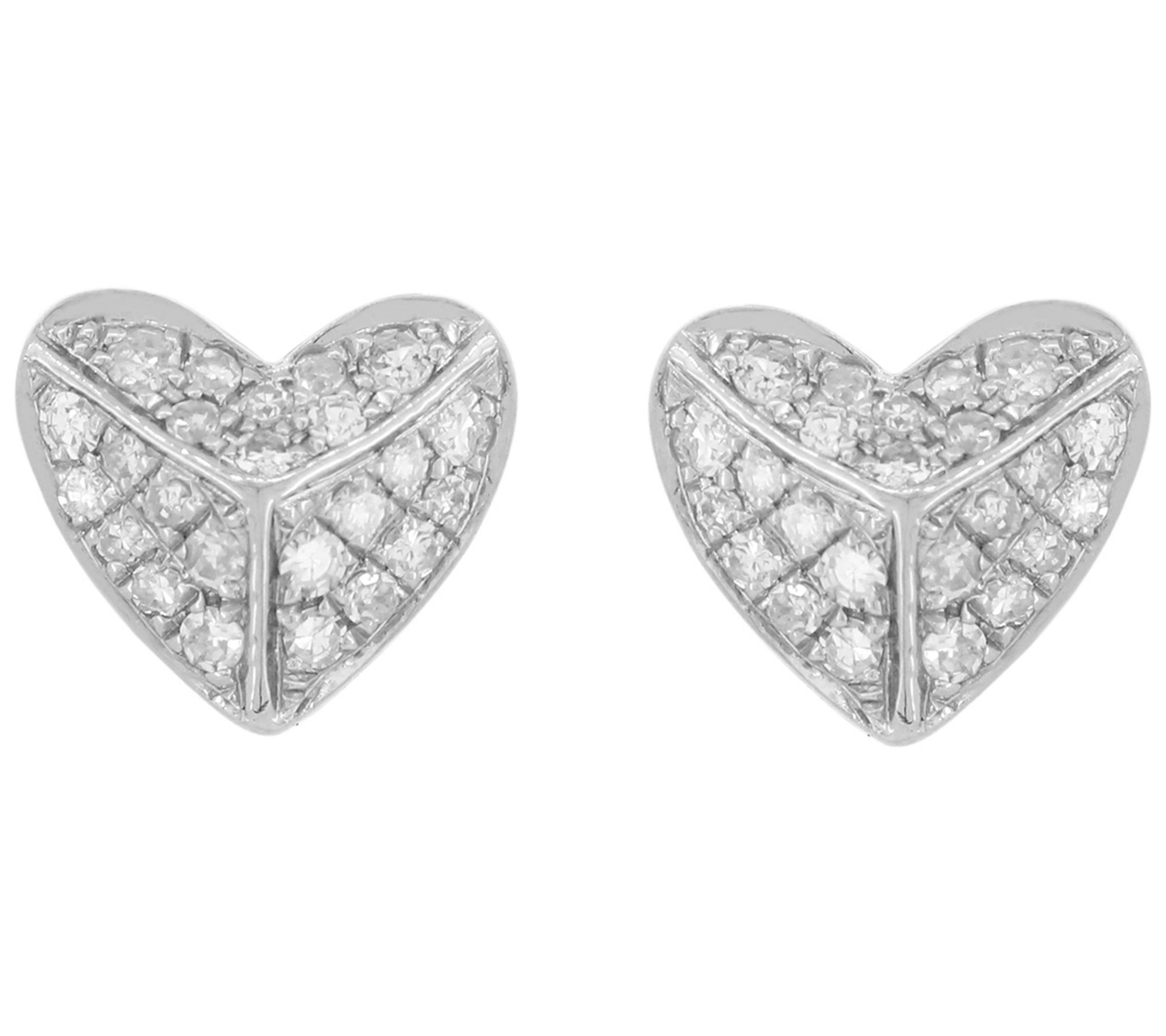 Affinity 0.10 cttw Diamond Heart Earr ings, 14KGold