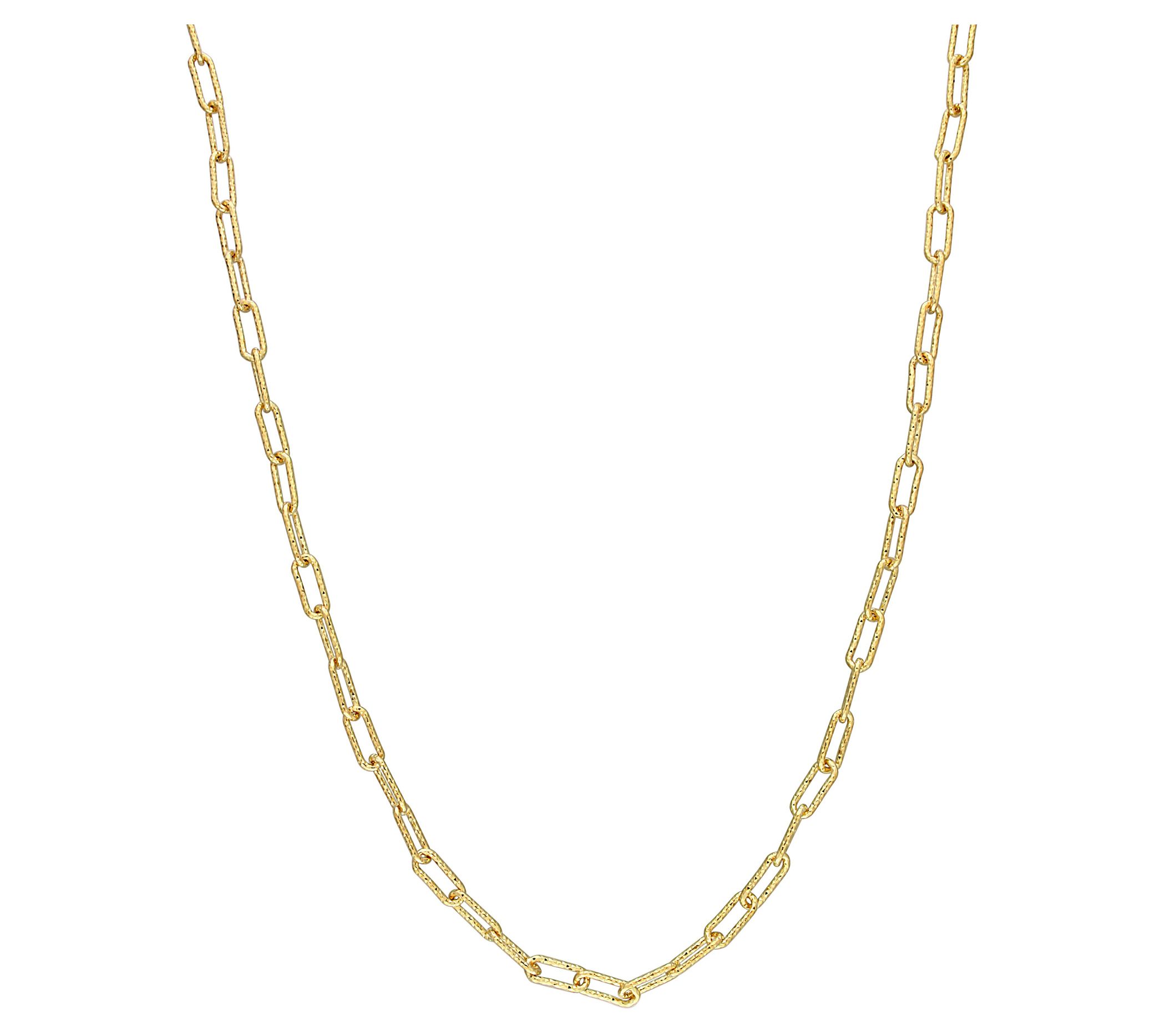 18K Gold Plated 3.5mm Paperclip Chain Necklace