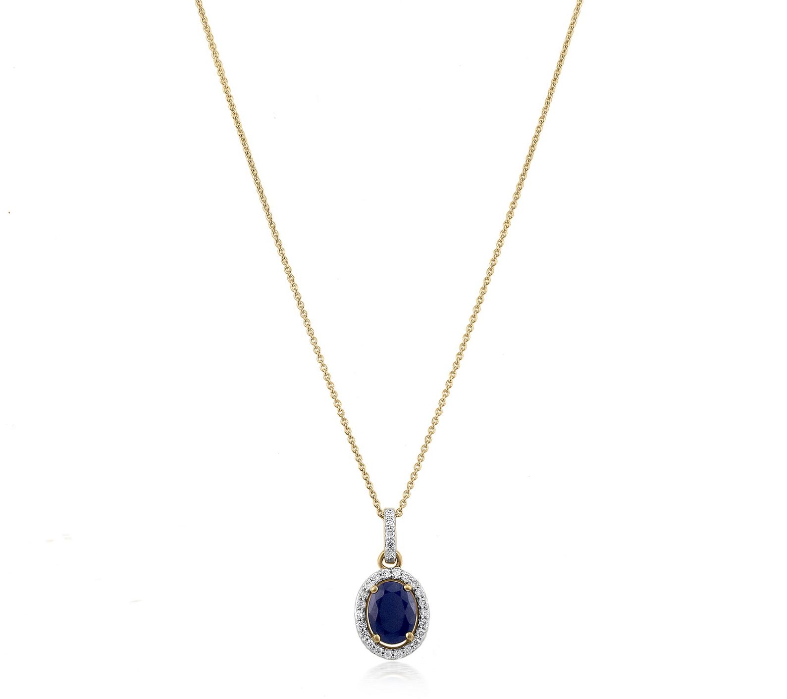 Affinity Gems Gemstone & Diamond Pendant w/ Cha in, 14K Gold