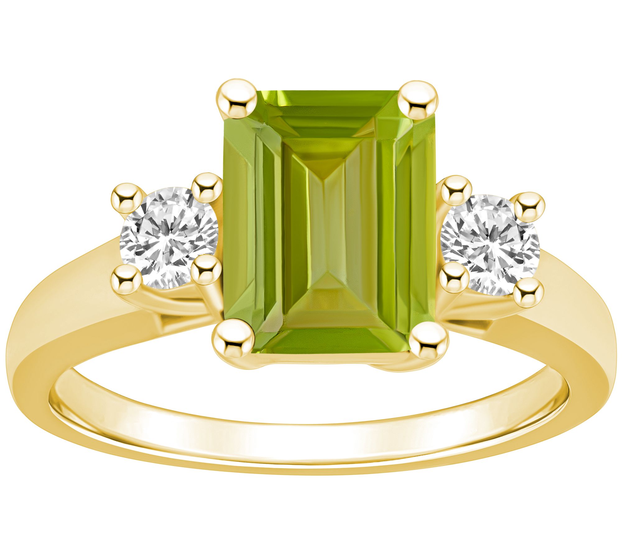 Affinity Gems Emerald-Cut Gemstone & Diamond Ring, 14K Gold