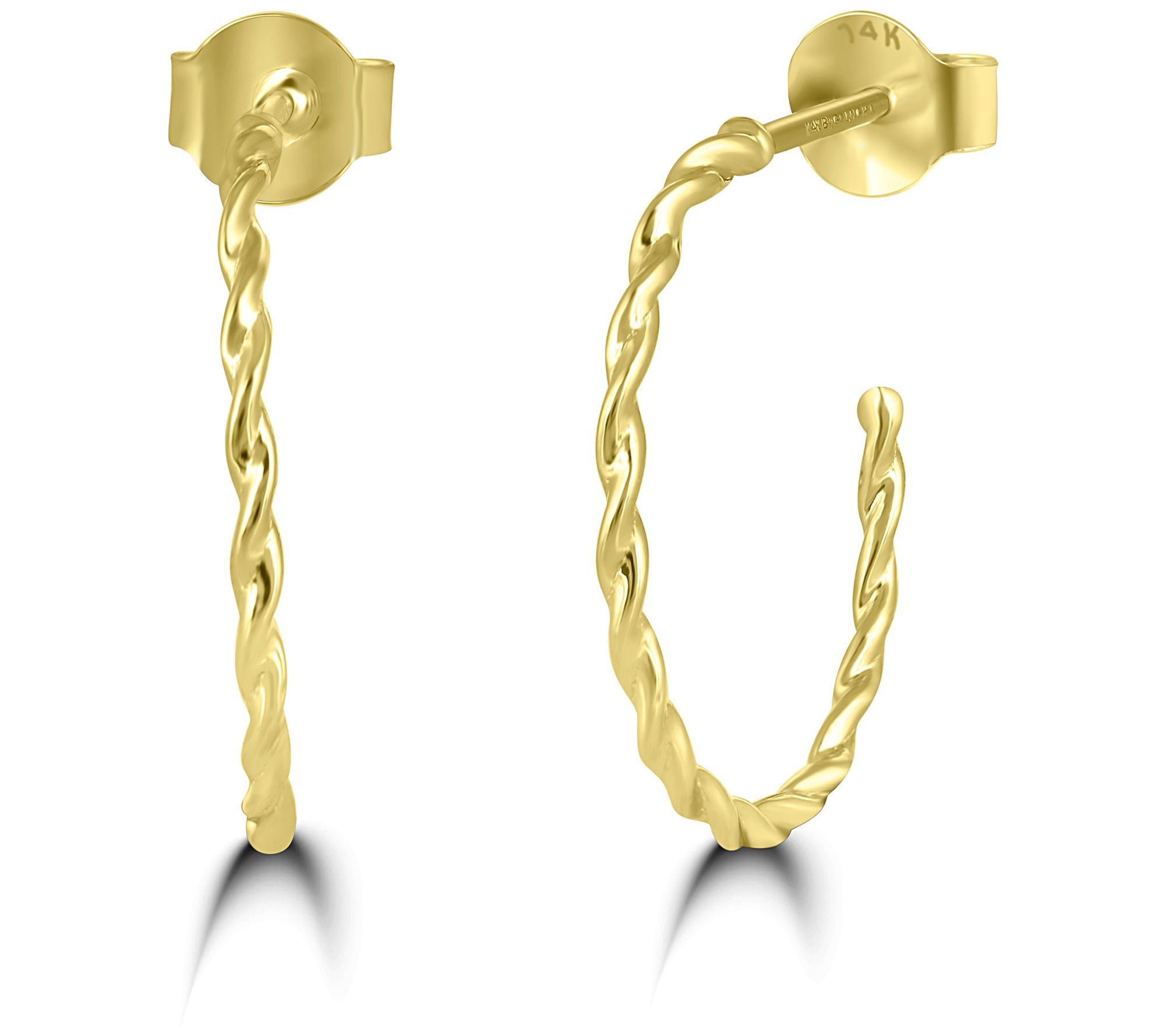 ByGOLDGIRL x QVC Twisted Hoop Earrings, 14K Gold