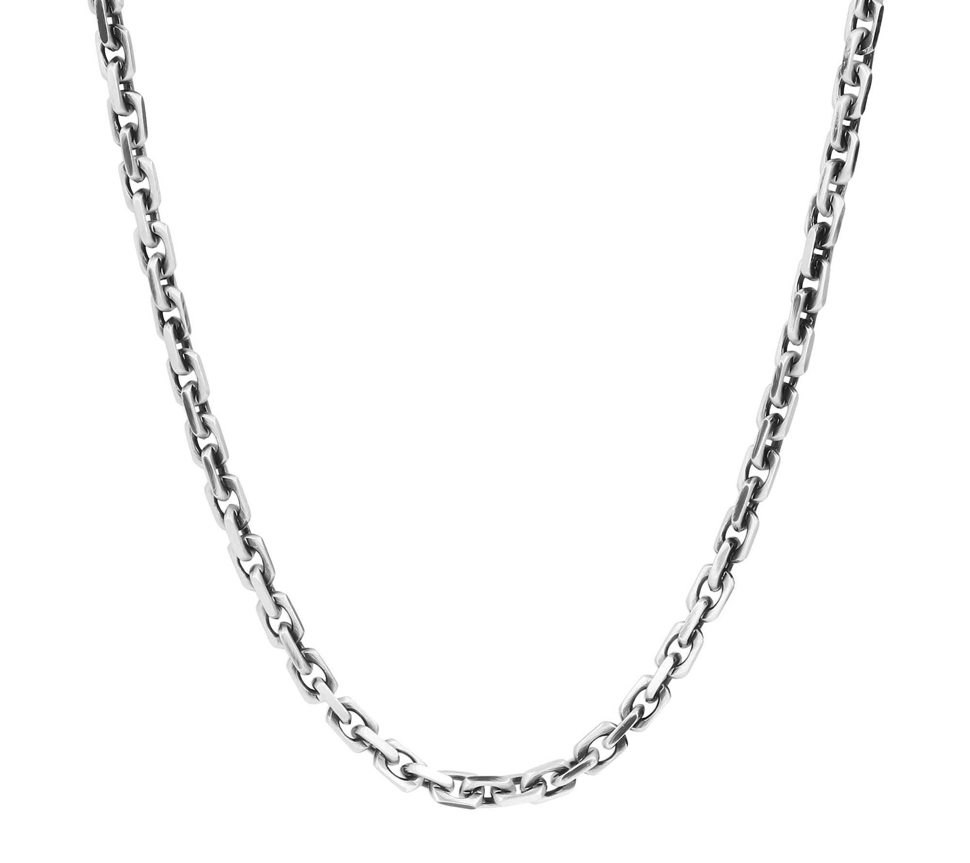 Sterling Silver Men's Curb Chain Necklace - Hurley Burley