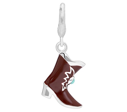 Ariva Sterling Silver Turquoise Cowboy Boot Charm