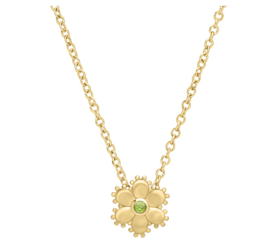 Elyse Ryan 14K Gold Clad Gemstone Flower Pendant w/ Chain