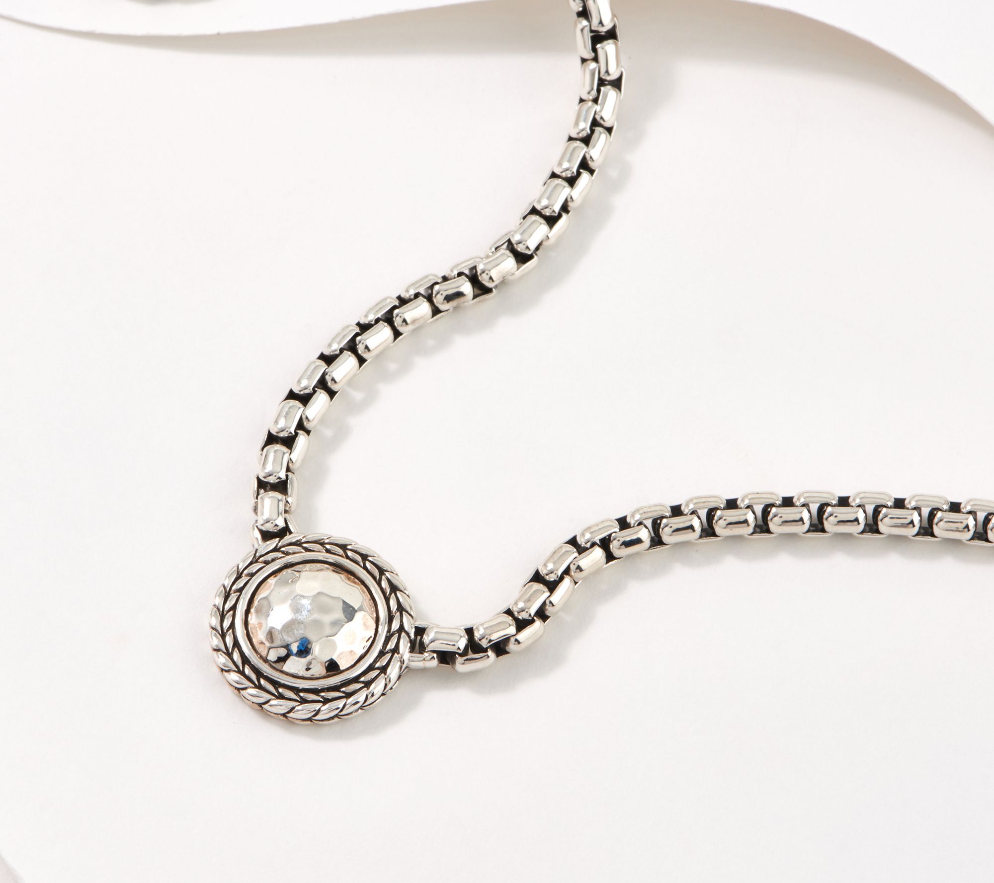 Carved Chain Necklace, Silver, Diamonds|NBP992412DI – John Hardy