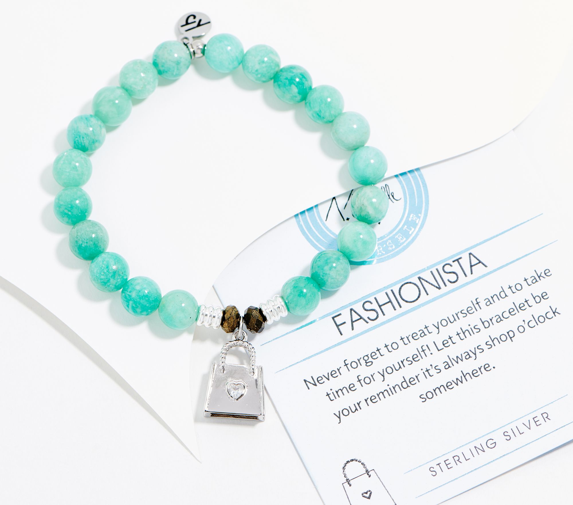 "As Is" T. Jazelle Girlfriends Gemstone Beaded Bracelet, Sterl