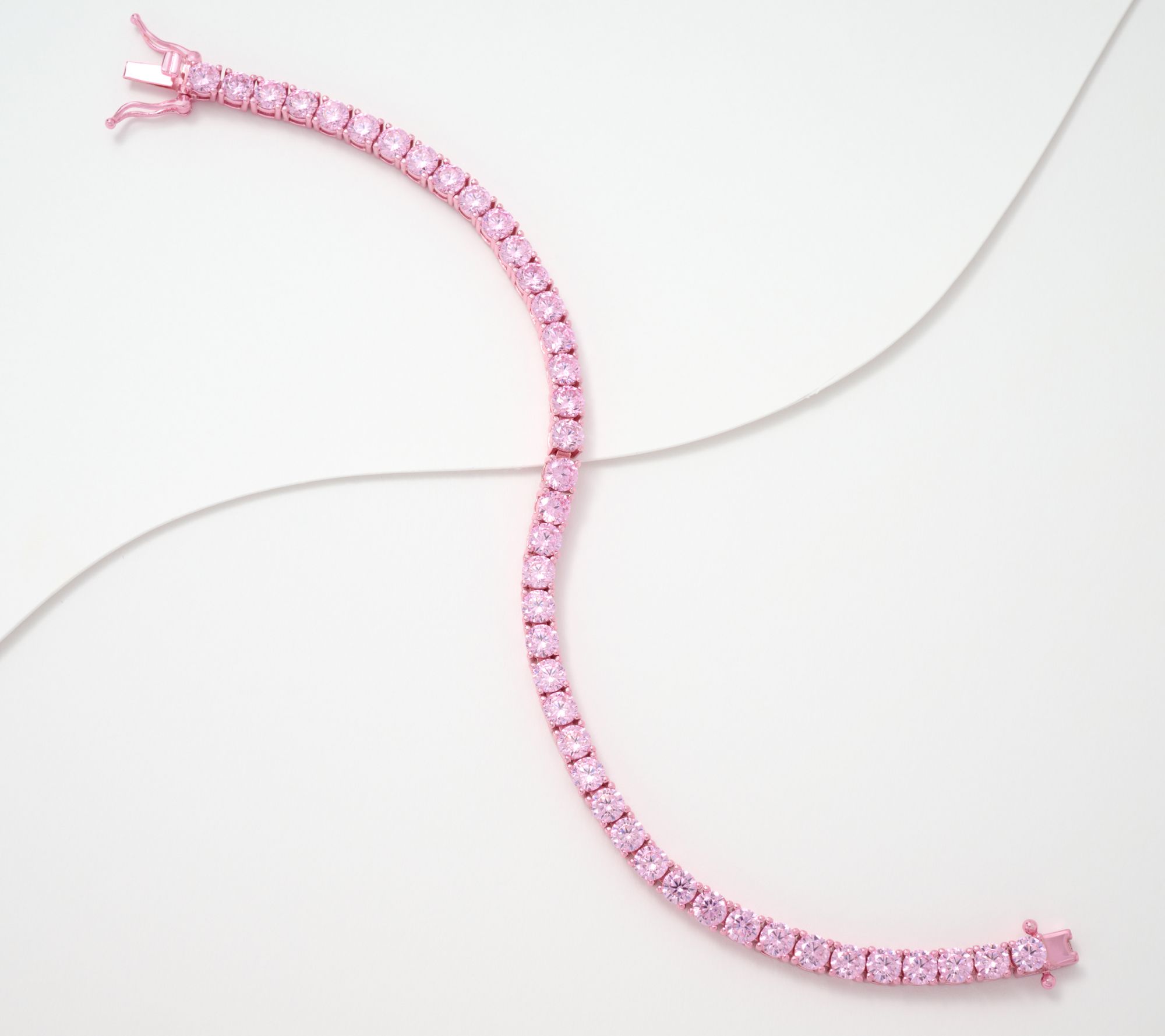 Diamonique x Jennifer Miller Simulated Pink Sapphire Tennis Bracelet