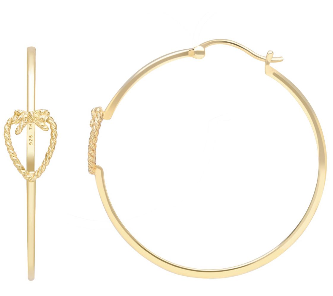 Goddaughters 14K Gold Clad Love Knot HoopEarrings
