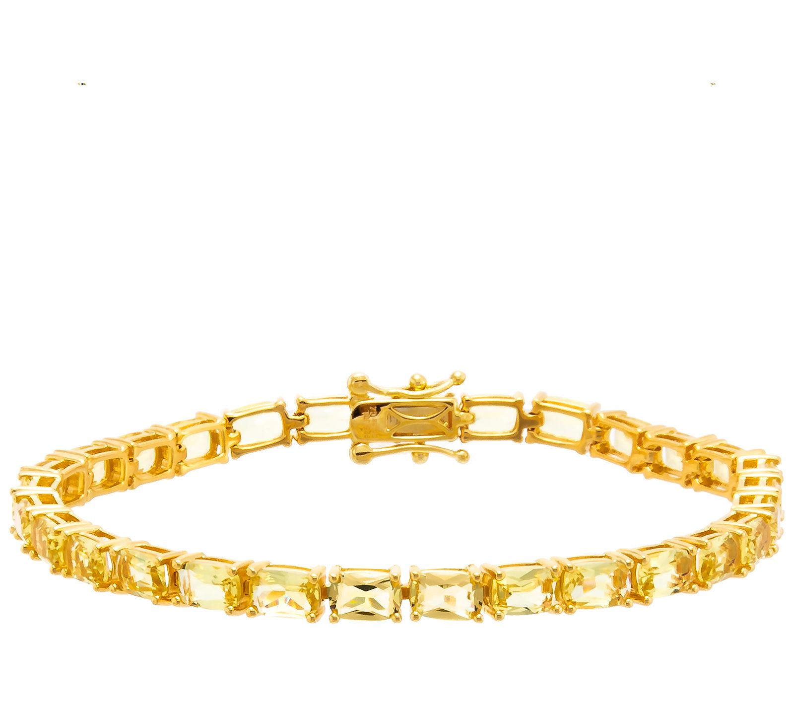 Diamonique Cushion Cut Line Bracelet, 14K Gold Plated - QVC.com